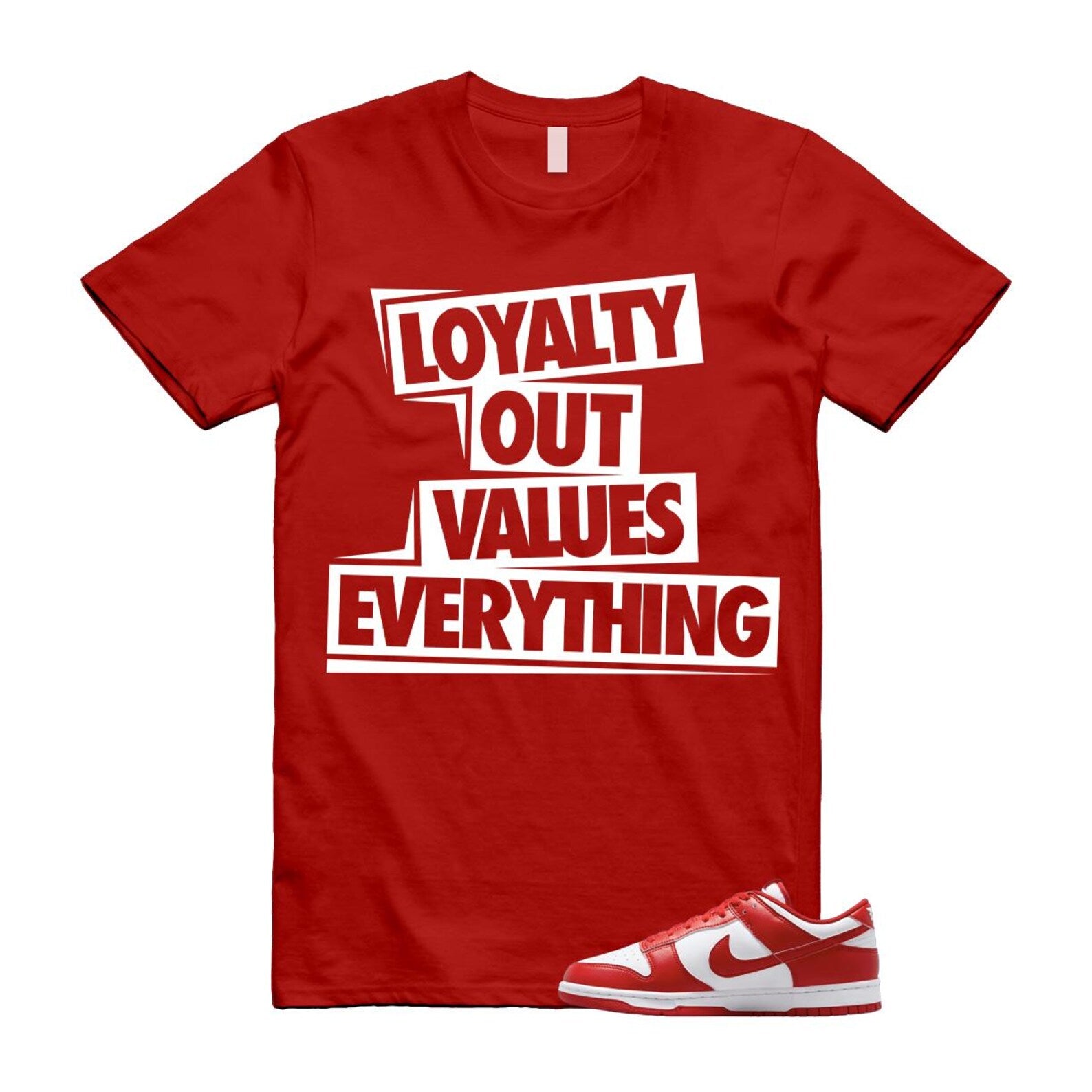 Dunk St Johns University Red White 2025 T Shirt Match LOVE CU1727-100 T-Shirt, Sneaker Match Tee