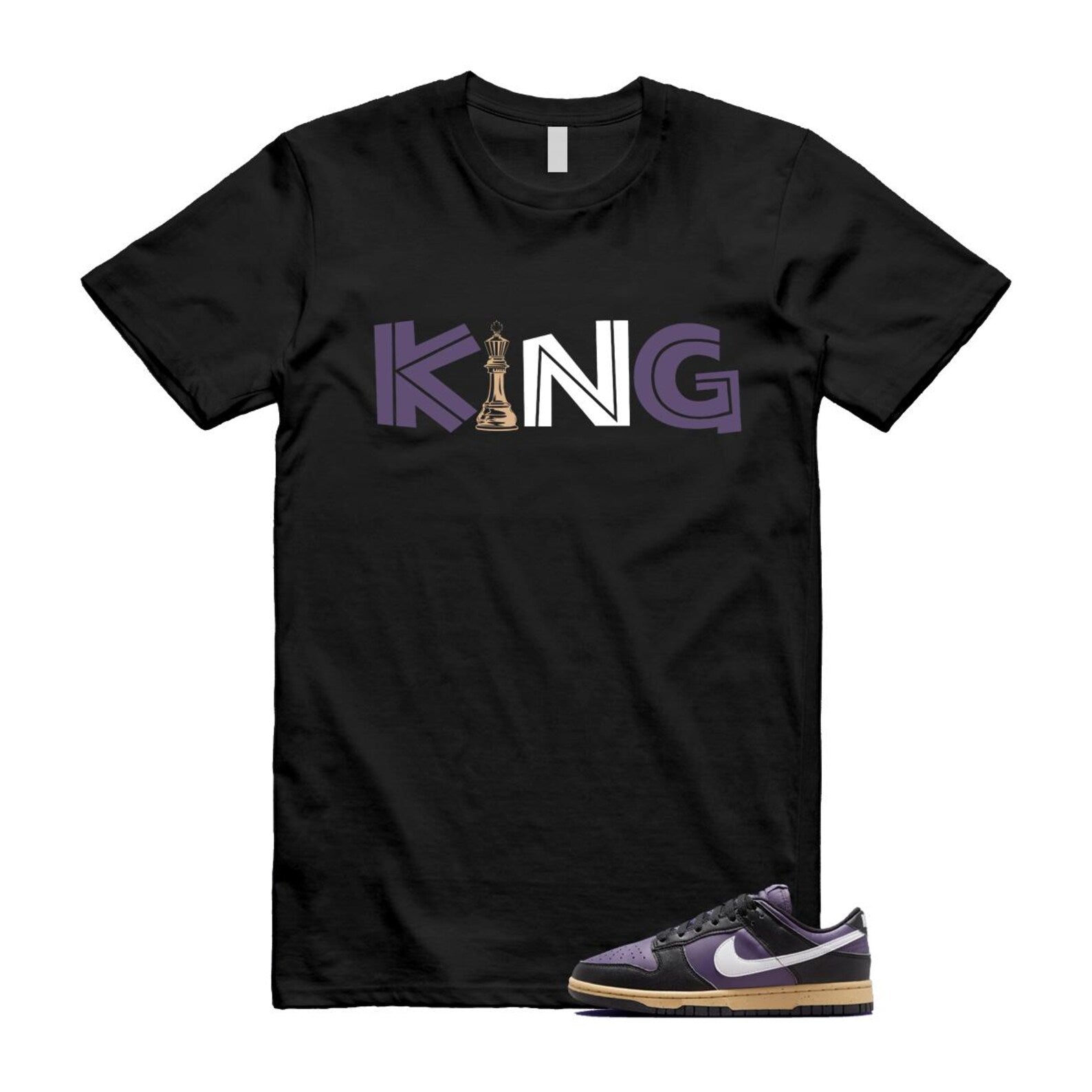 Dunk Dark Raisin Black White Sesame Next Nature T Shirt Match KING DD1873-500 T-Shirt, Sneaker Match Tee