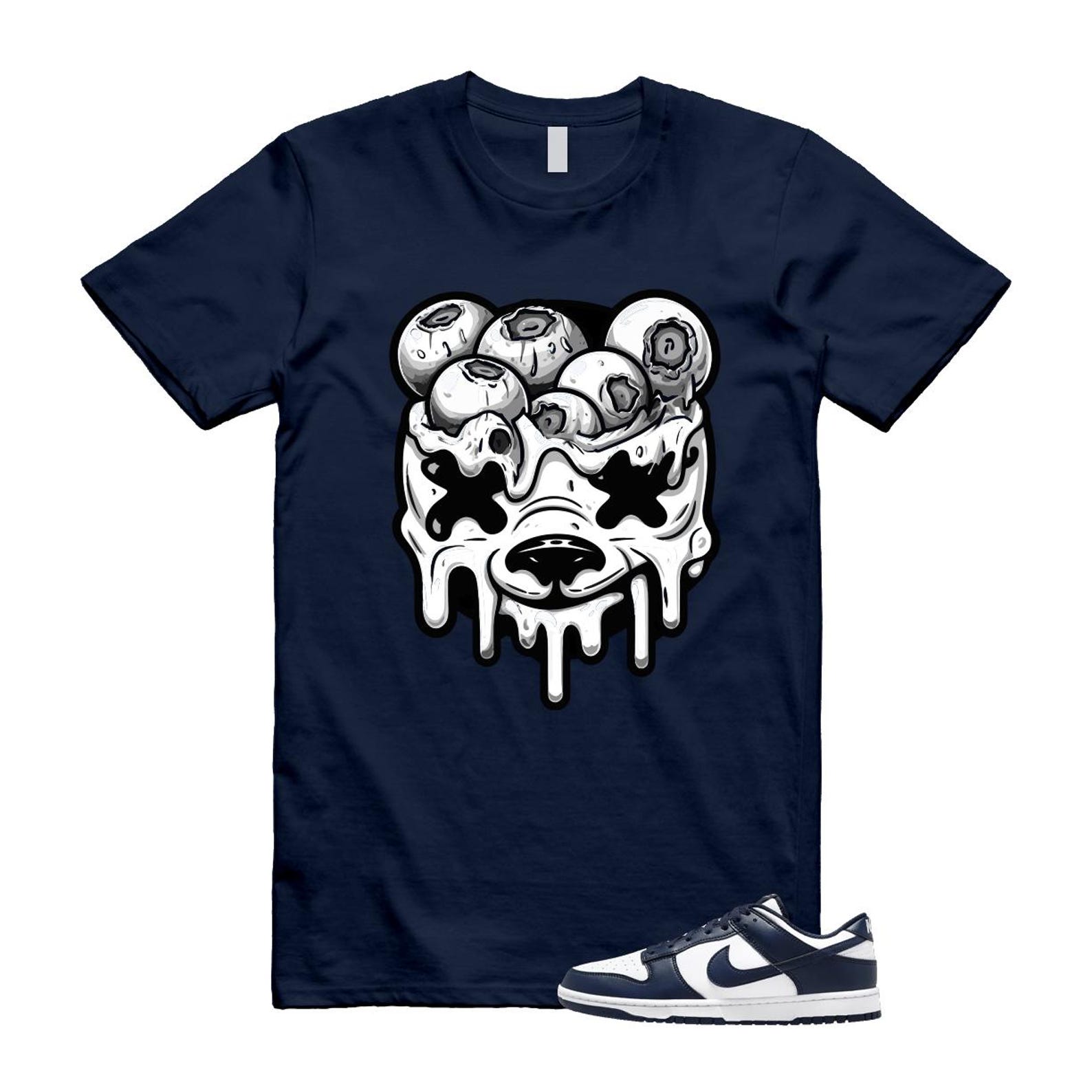 Dunk Midnight Navy White Low T Shirt Match DBEAR HF5441-107 T-Shirt, Sneaker Match Tee