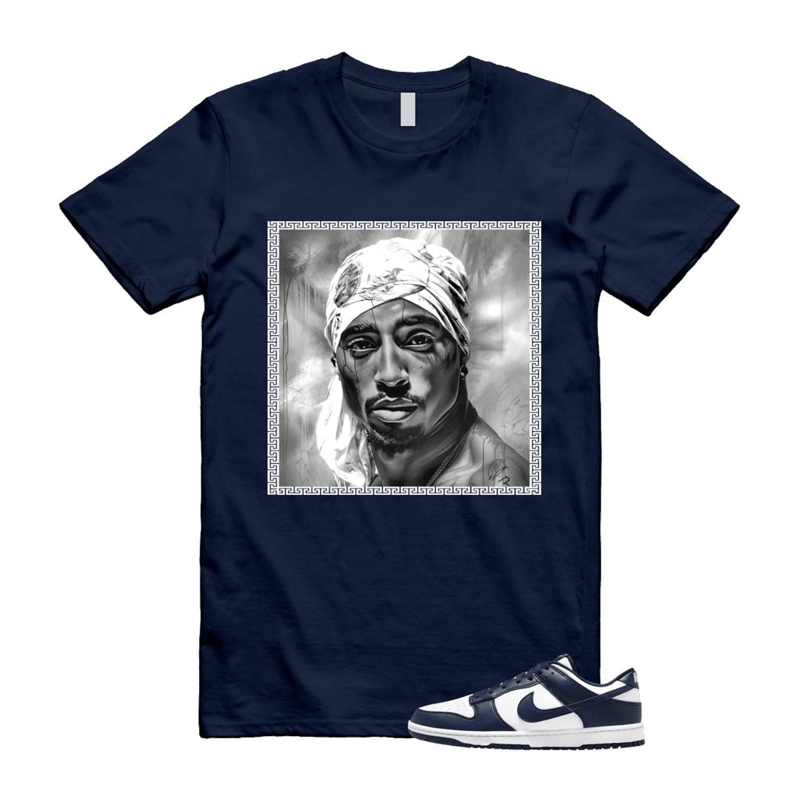 Dunk Midnight Navy White Low T Shirt Match PAC HF5441-107 T-Shirt, Sneaker Match Tee