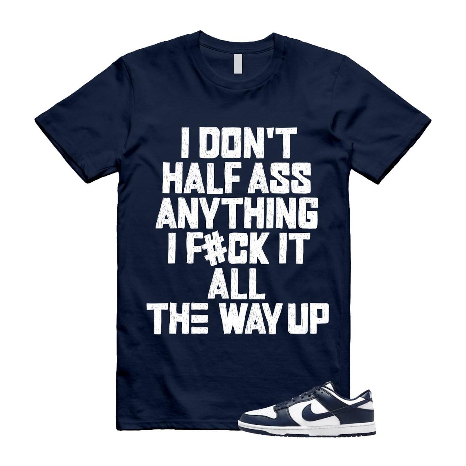 Dunk Midnight Navy White Low T Shirt Match HALF HF5441-107 T-Shirt, Sneaker Match Tee