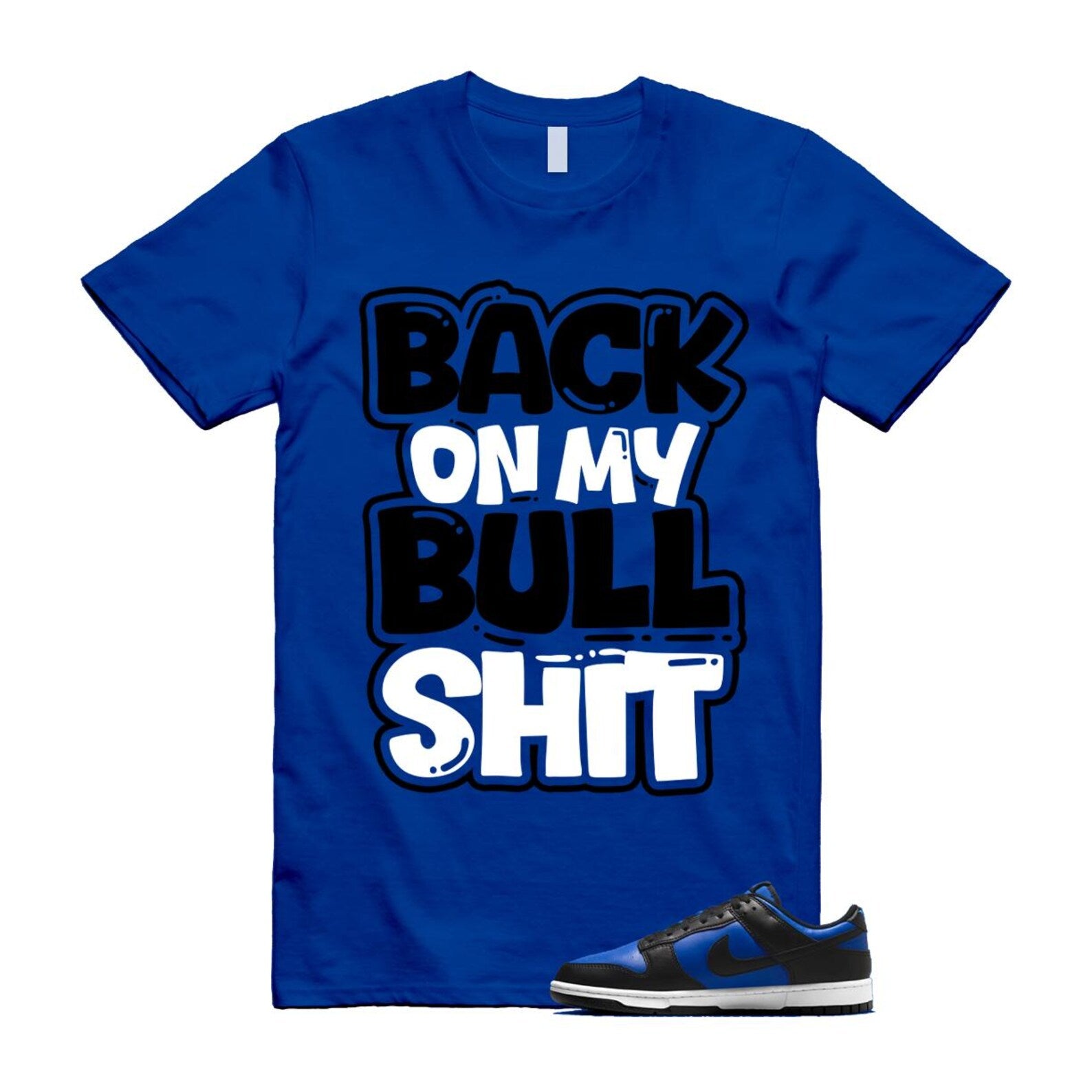 Dunk Hyper Royal Black White T Shirt Match BULL HF5441-401 T-Shirt, Sneaker Match Tee