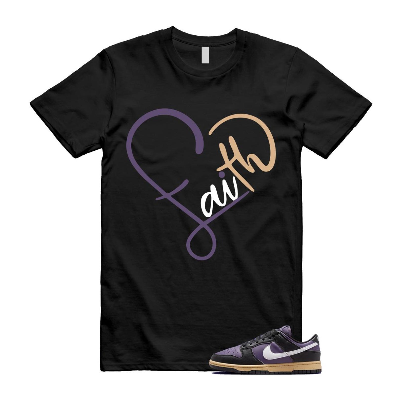 Dunk Dark Raisin Black White Sesame Next Nature T Shirt Match FAITH DD1873-500 T-Shirt, Sneaker Match Tee