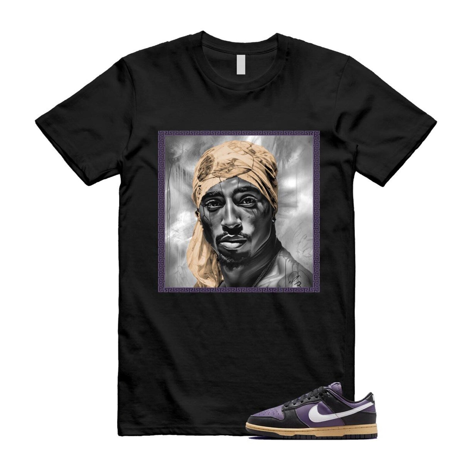 Dunk Dark Raisin Black White Sesame Next Nature T Shirt Match PAC DD1873-500 T-Shirt, Sneaker Match Tee