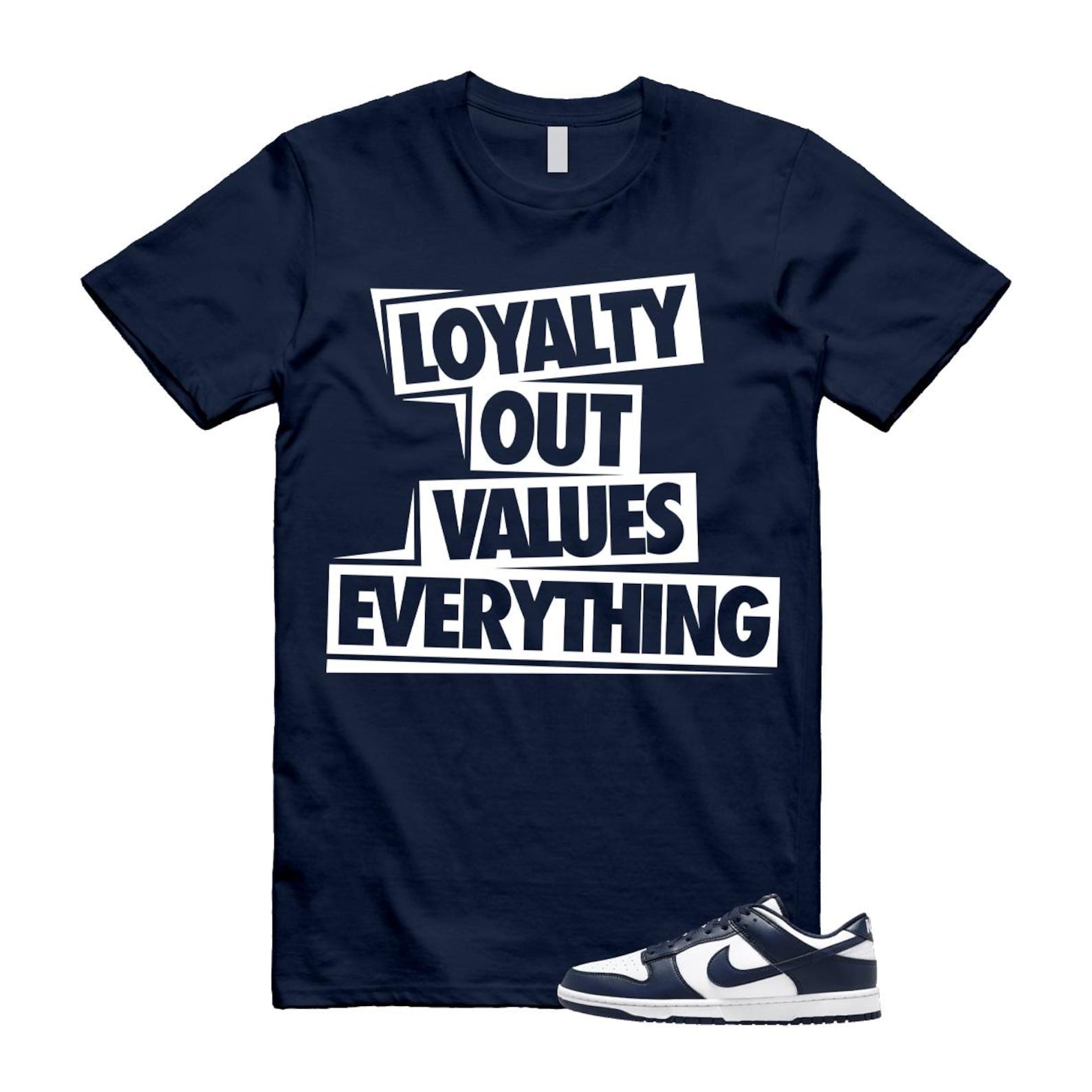 Dunk Midnight Navy White Low T Shirt Match LOVE HF5441-107 T-Shirt, Sneaker Match Tee