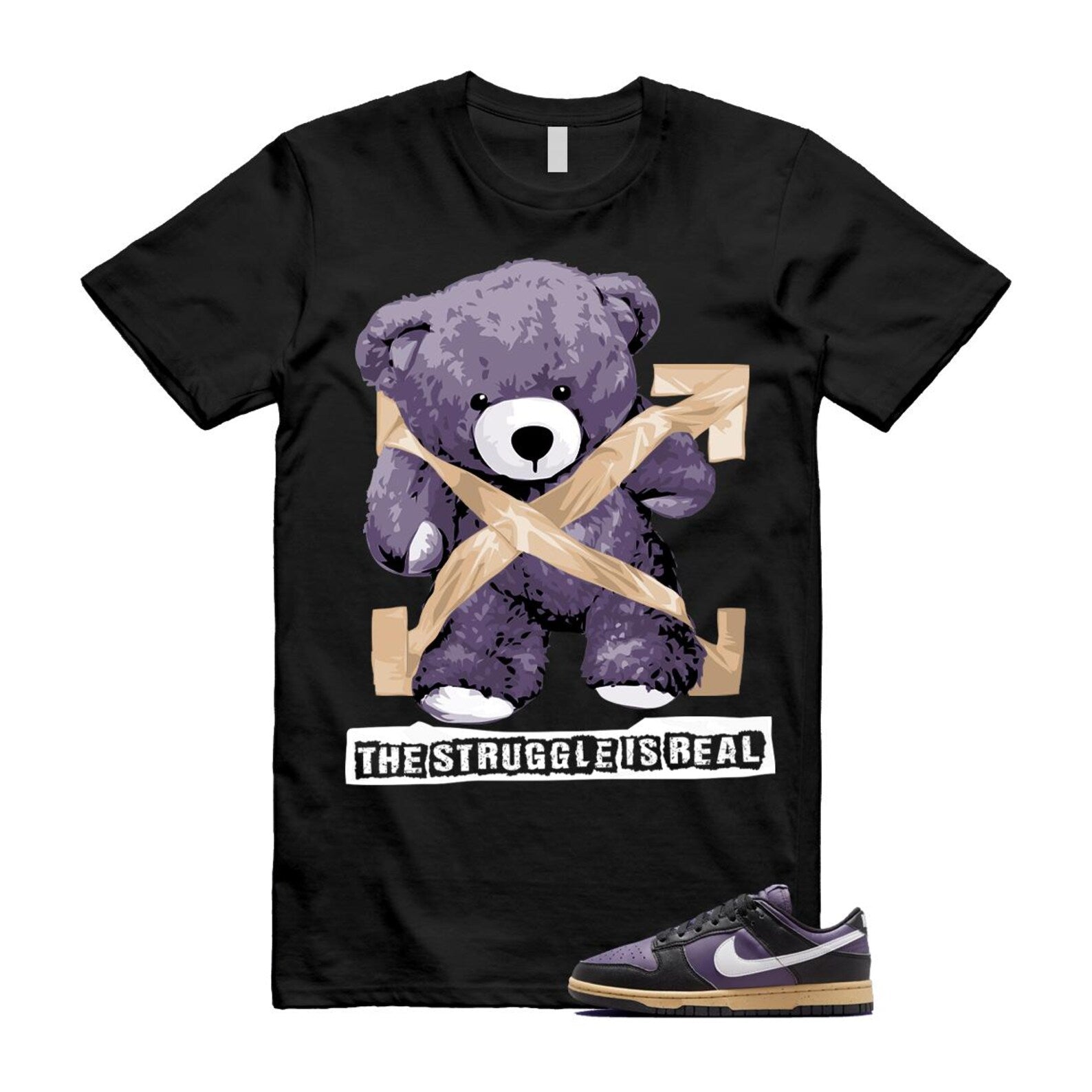 Dunk Dark Raisin Black White Sesame Next Nature T Shirt Match STRUG DD1873-500 T-Shirt, Sneaker Match Tee