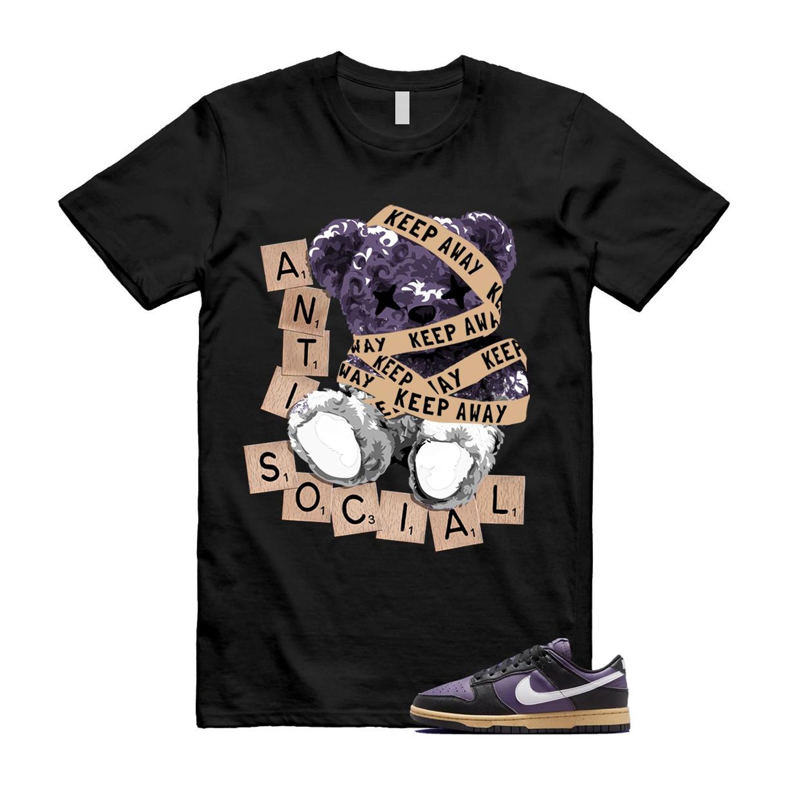 Dunk Dark Raisin Black White Sesame Next Nature T Shirt Match ANTI DD1873-500 T-Shirt, Sneaker Match Tee