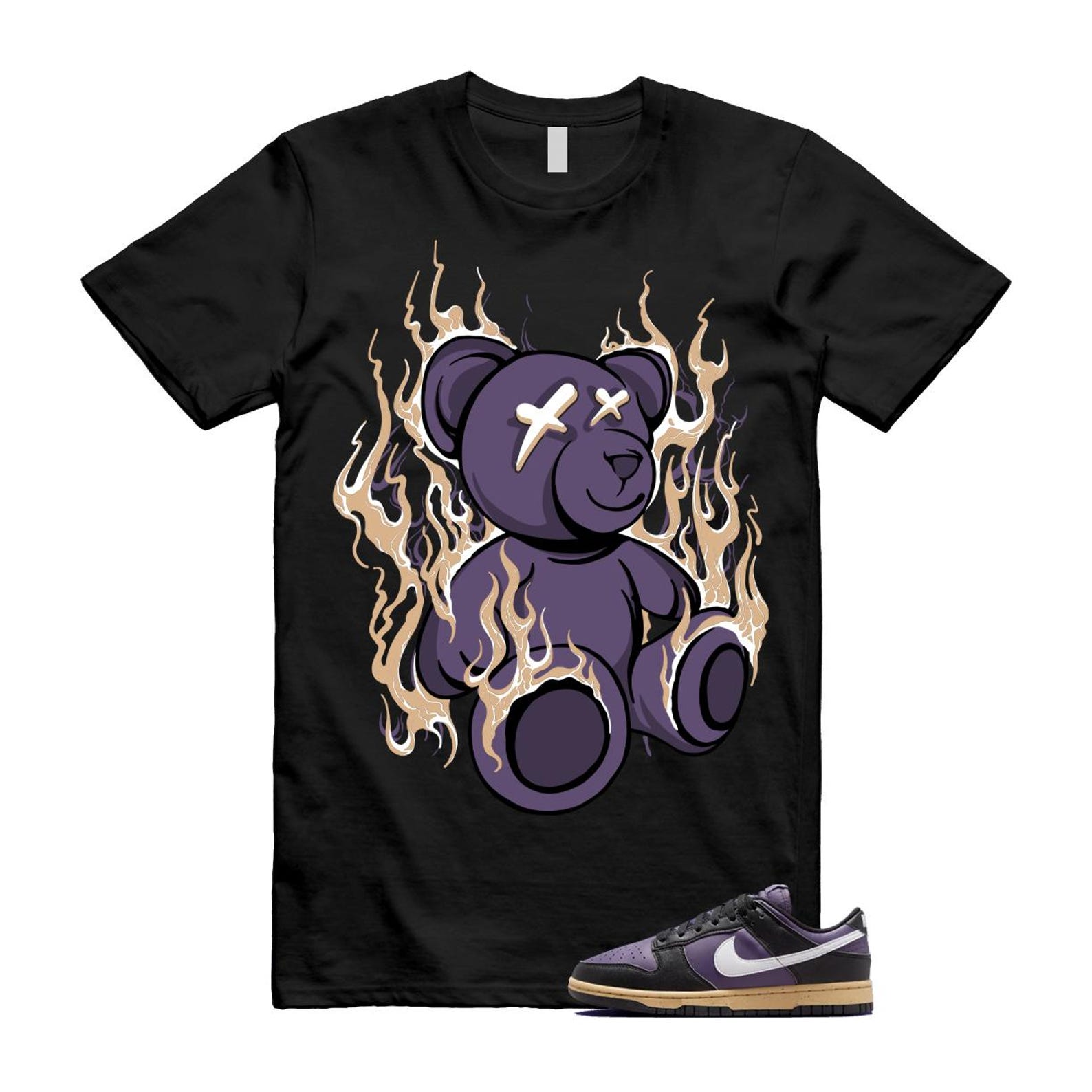 Dunk Dark Raisin Black White Sesame Next Nature T Shirt Match LIT DD1873-500 T-Shirt, Sneaker Match Tee