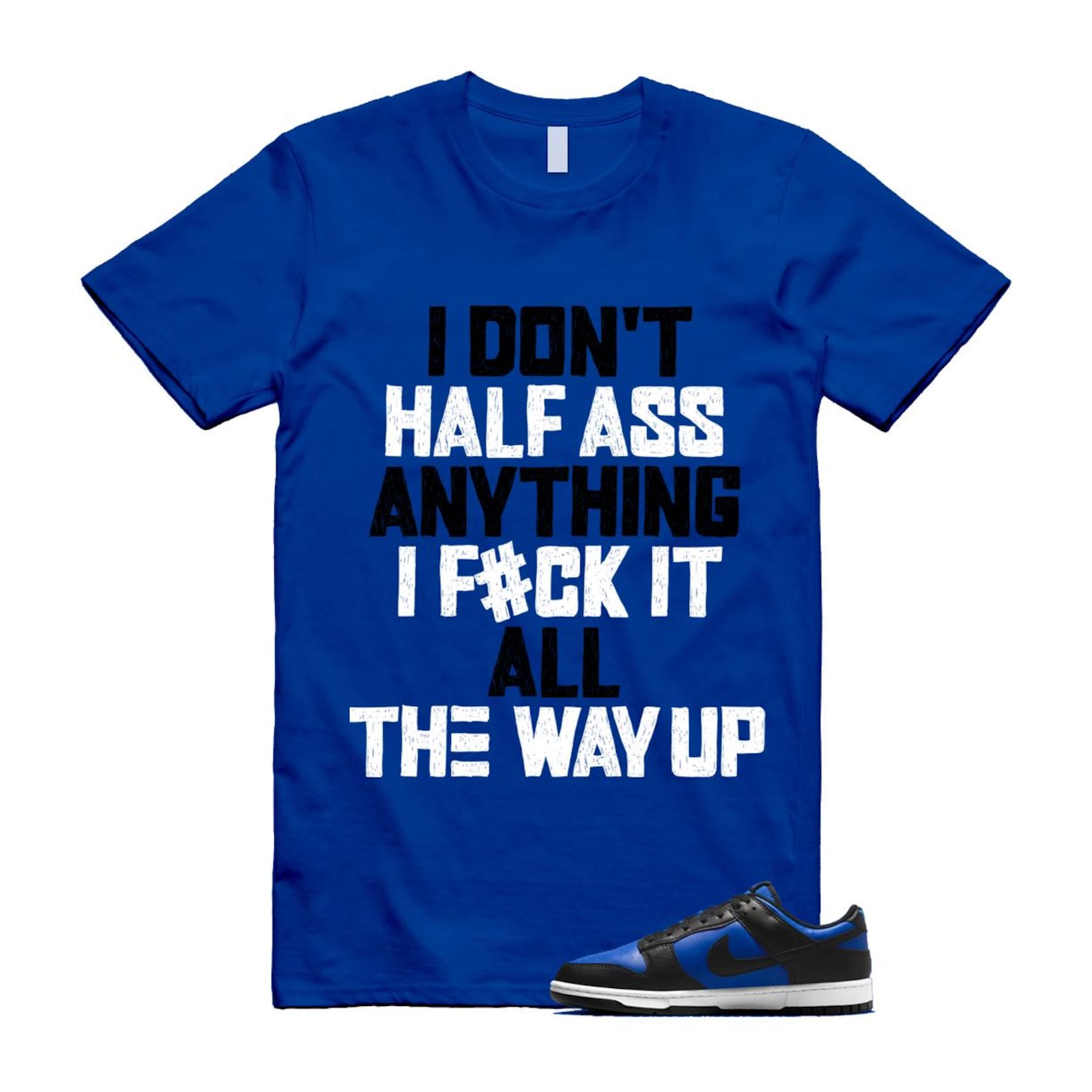Dunk Hyper Royal Black White T Shirt Match HALF HF5441-401 T-Shirt, Sneaker Match Tee