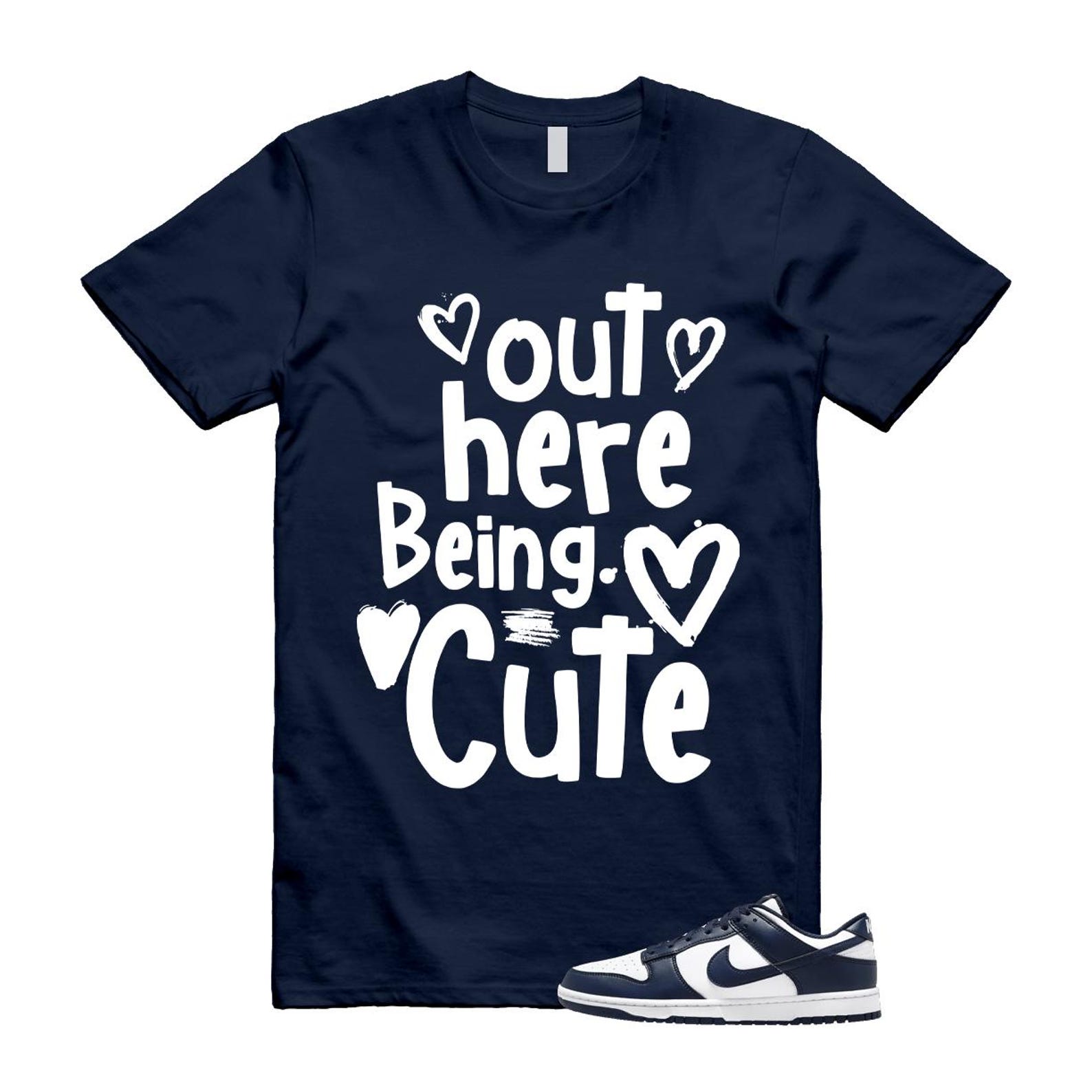 Dunk Midnight Navy White Low T Shirt Match C2 HF5441-107 T-Shirt, Sneaker Match Tee