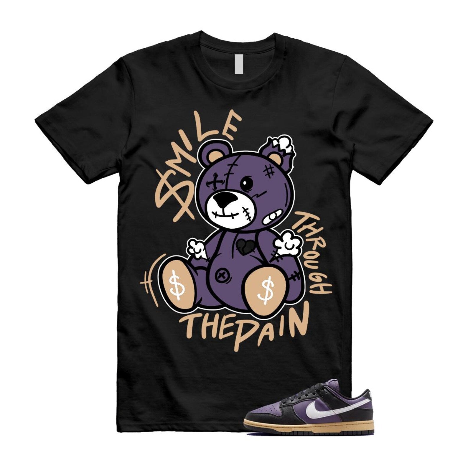 Dunk Dark Raisin Black White Sesame Next Nature T Shirt Match SM2 DD1873-500 T-Shirt, Sneaker Match Tee