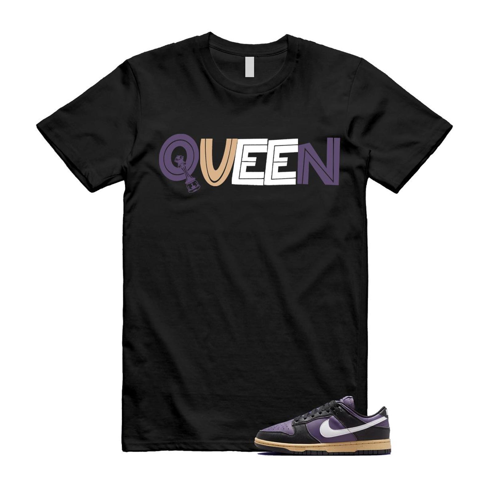 Dunk Dark Raisin Black White Sesame Next Nature T Shirt Match QUEEN DD1873-500 T-Shirt, Sneaker Match Tee