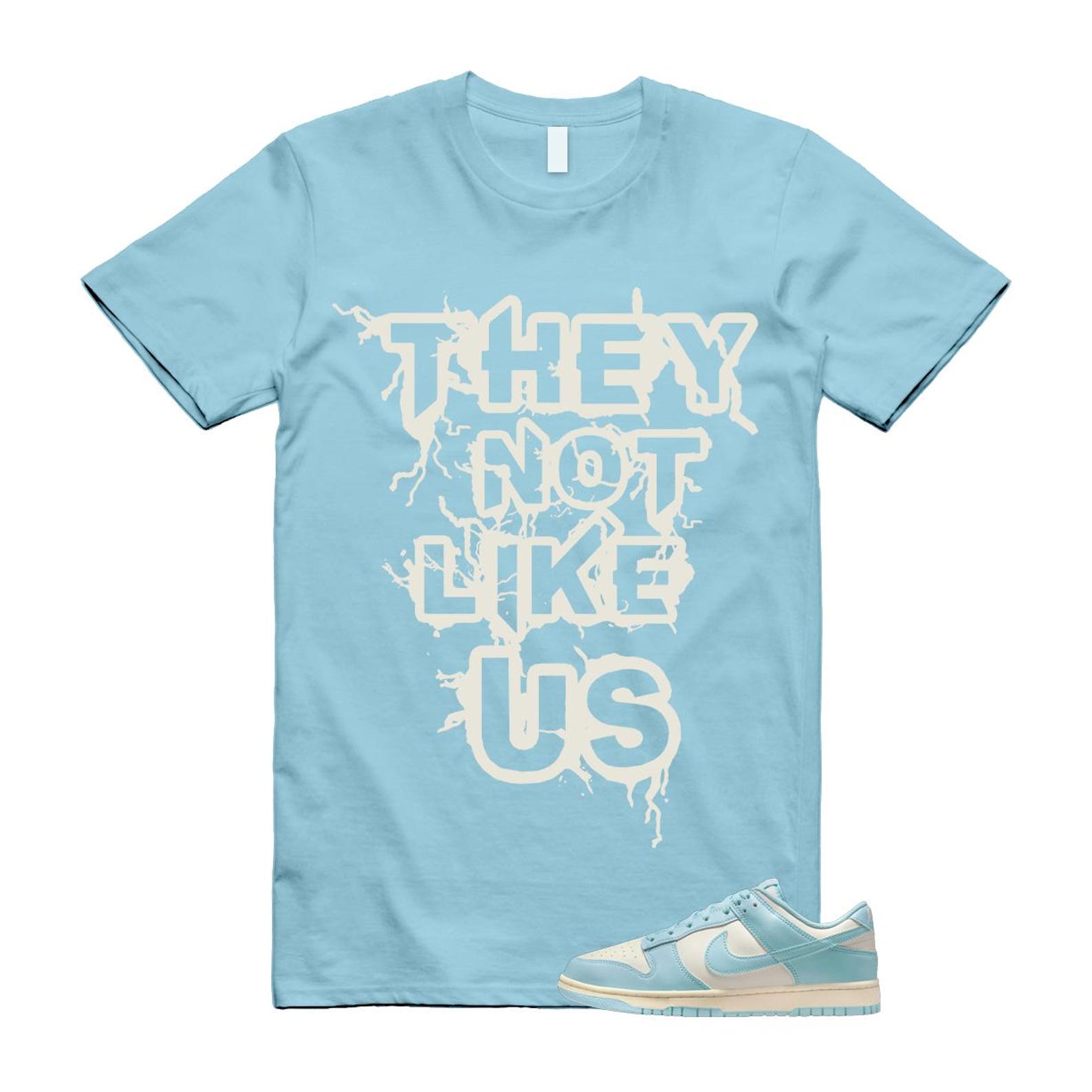Dunk Glacier Blue Pale Ivory Low T Shirt Match US HF5441-103 T-Shirt, Sneaker Match Tee