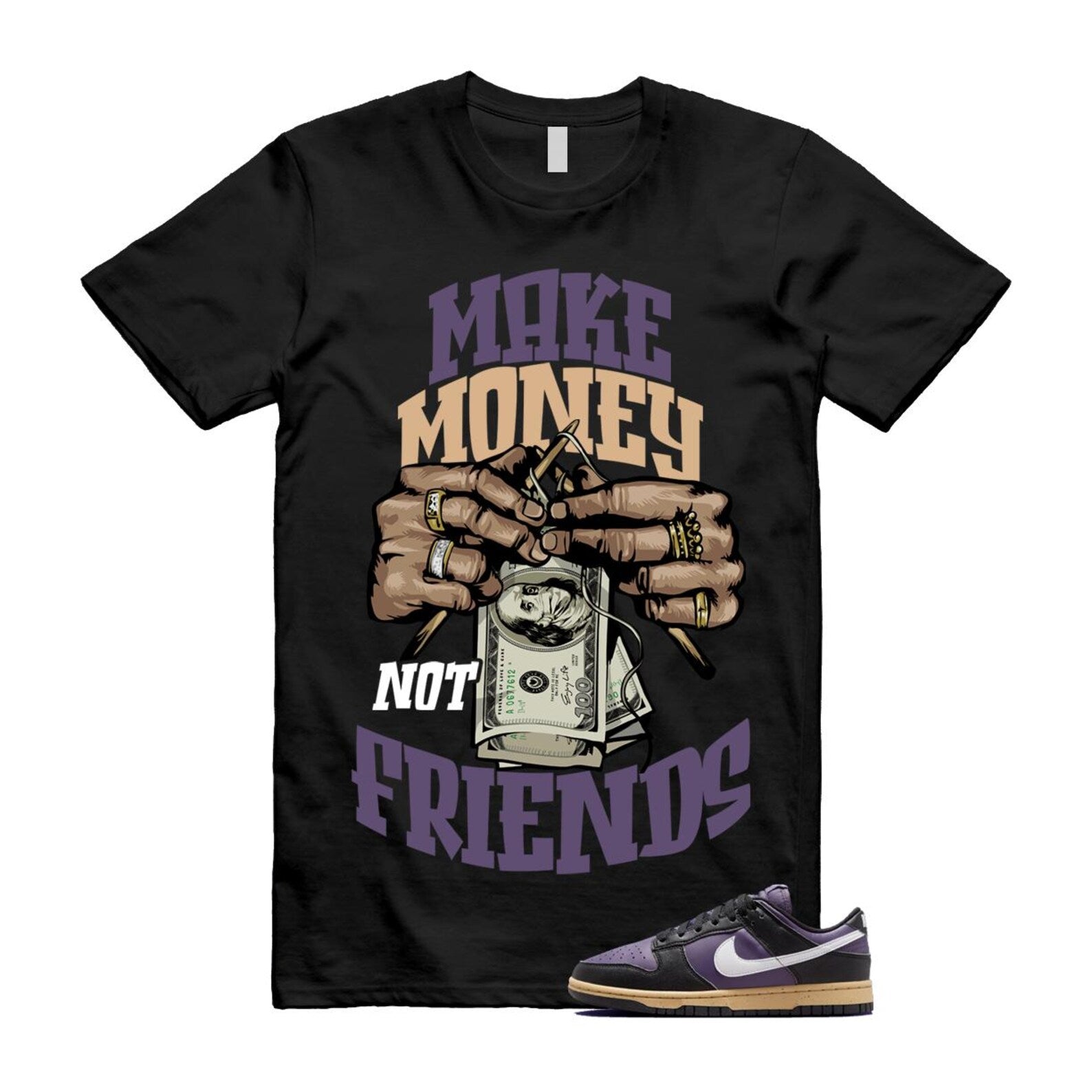 Dunk Dark Raisin Black White Sesame Next Nature T Shirt Match MM DD1873-500 T-Shirt, Sneaker Match Tee