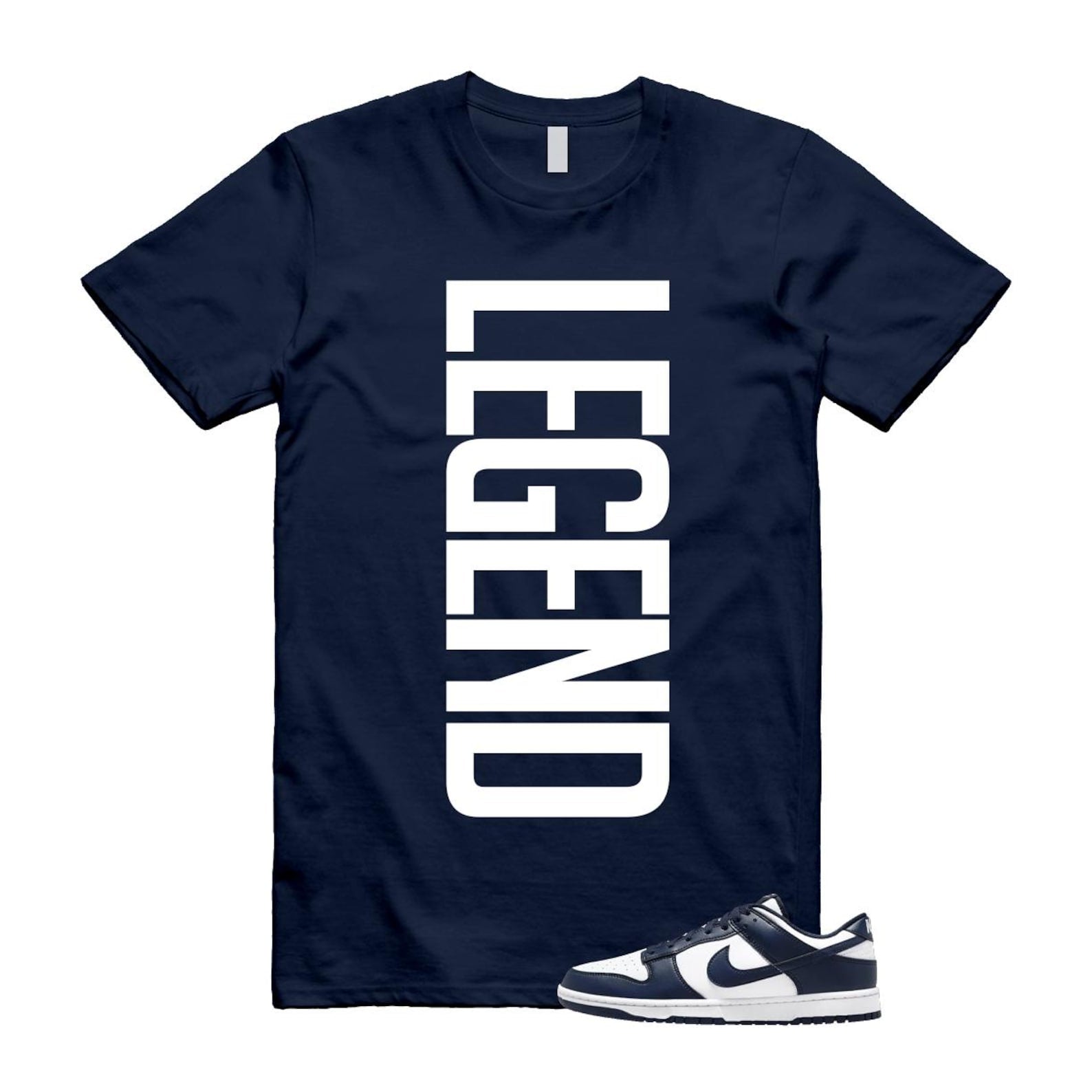 Dunk Midnight Navy White Low T Shirt Match LEGEND HF5441-107 T-Shirt, Sneaker Match Tee