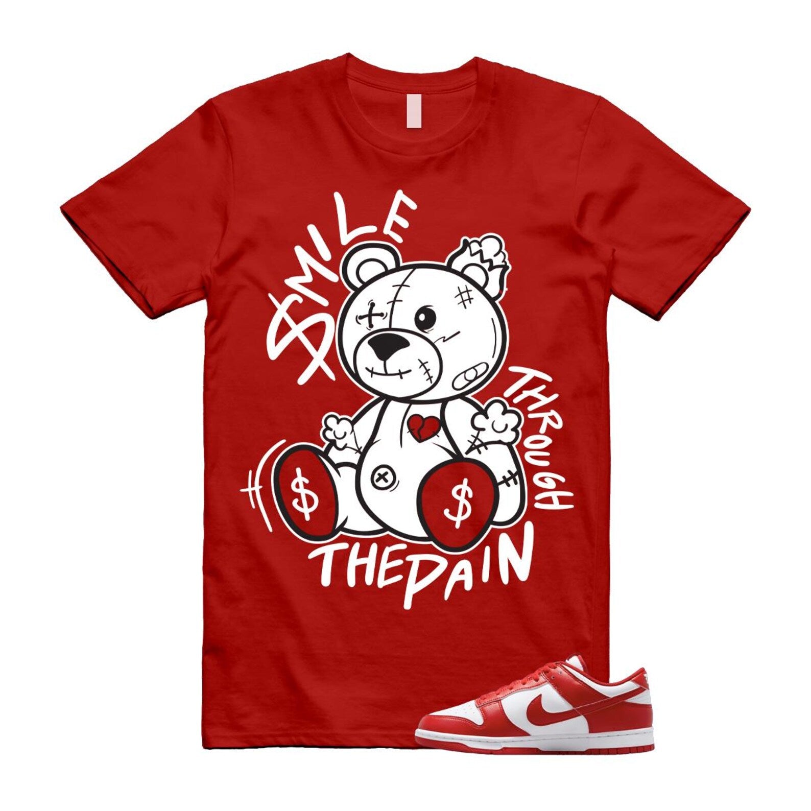 Dunk St Johns University Red White 2025 T Shirt Match SM2 CU1727-100 T-Shirt, Sneaker Match Tee
