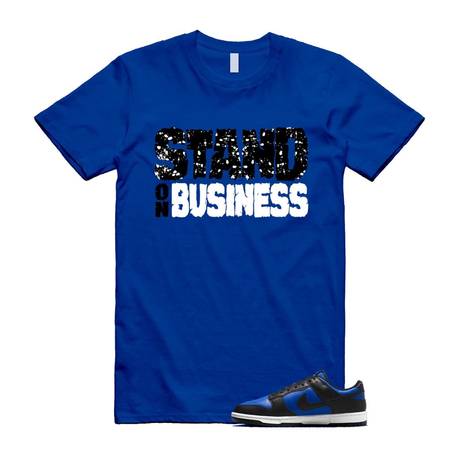 Dunk Hyper Royal Black White T Shirt Match SOB HF5441-401 T-Shirt, Sneaker Match Tee