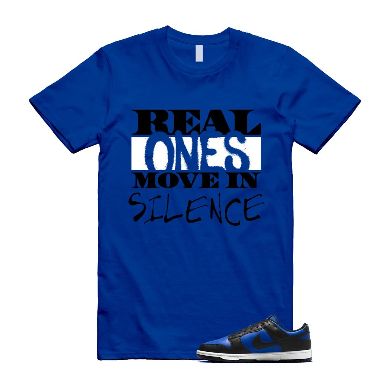 Dunk Hyper Royal Black White T Shirt Match REAL HF5441-401 T-Shirt, Sneaker Match Tee
