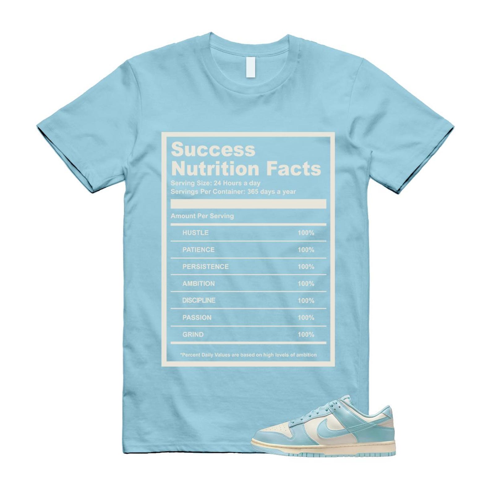 Dunk Glacier Blue Pale Ivory Low T Shirt Match SUCC HF5441-103 T-Shirt, Sneaker Match Tee
