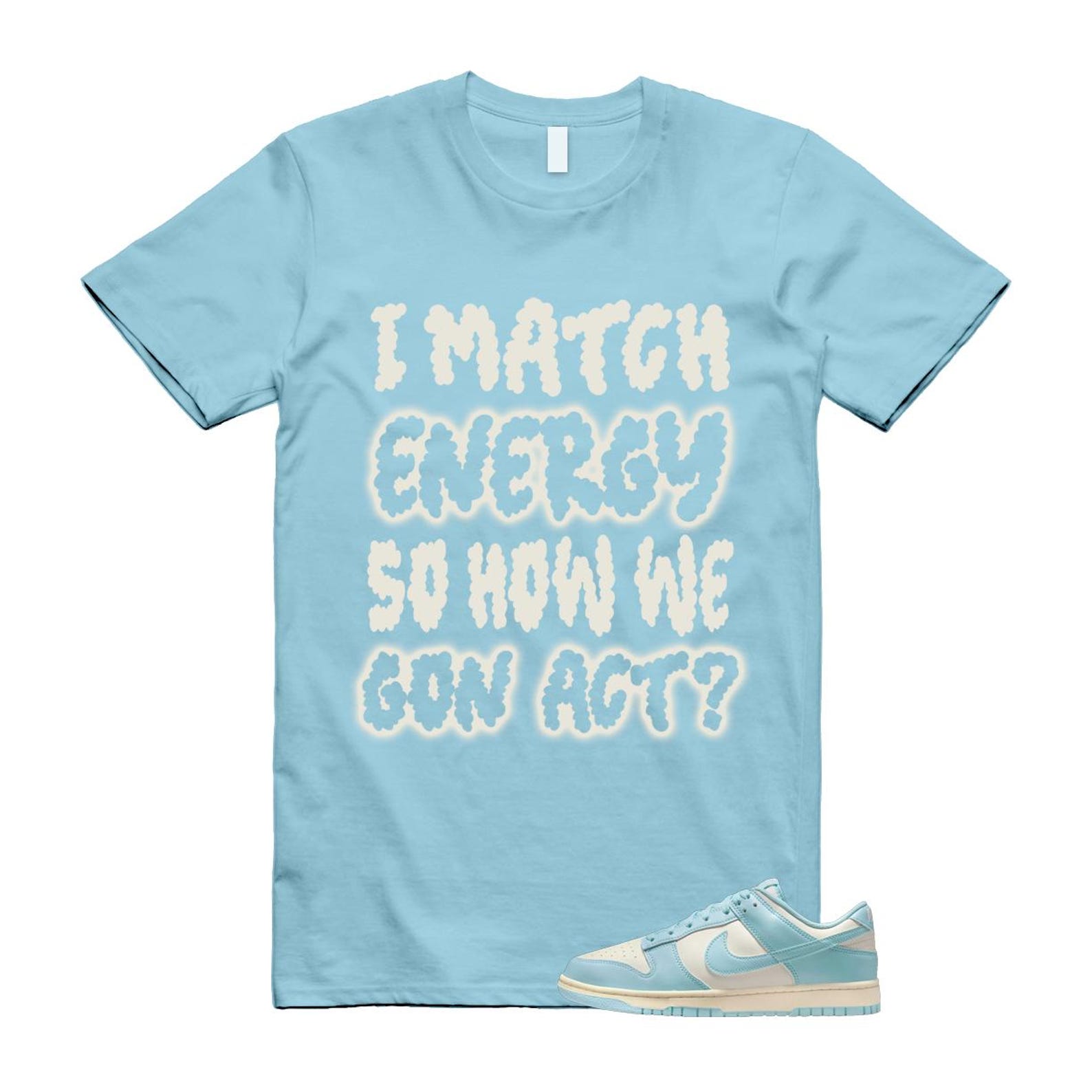 Dunk Glacier Blue Pale Ivory Low T Shirt Match MATCH HF5441-103 T-Shirt, Sneaker Match Tee