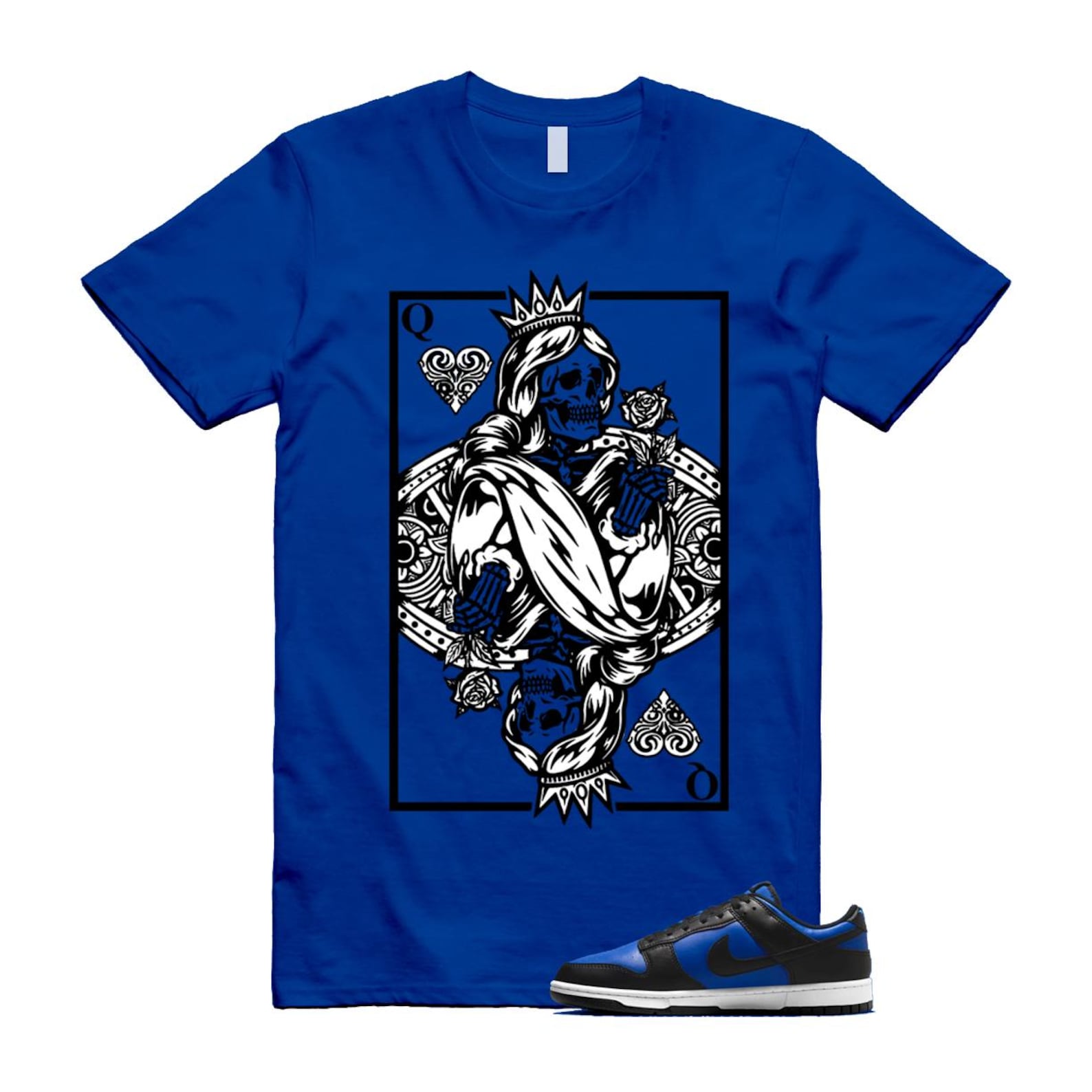 Dunk Hyper Royal Black White T Shirt Match QC HF5441-401 T-Shirt, Sneaker Match Tee
