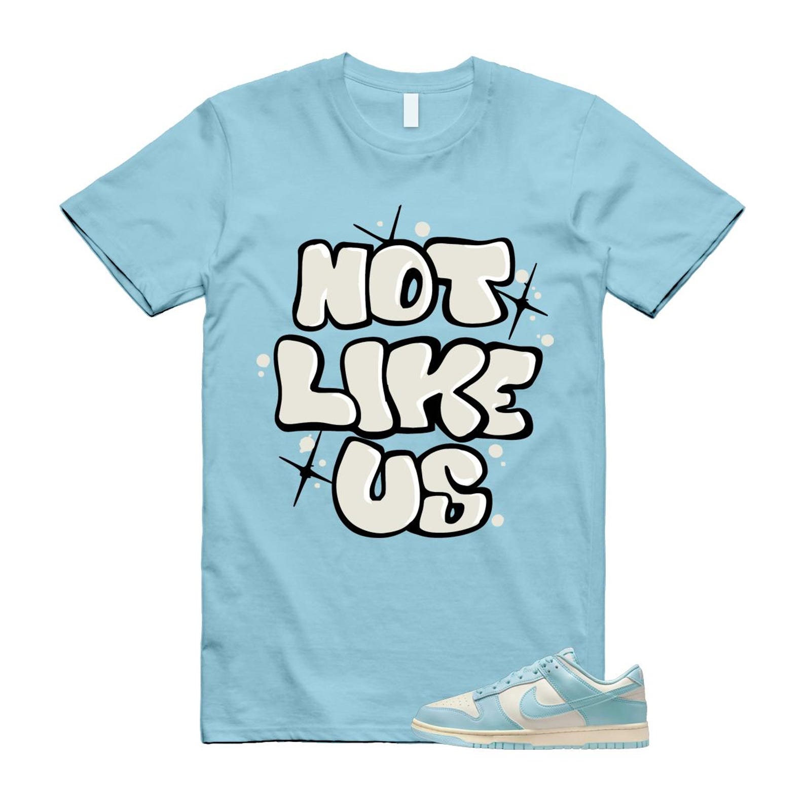 Dunk Glacier Blue Pale Ivory Low T Shirt Match NLU HF5441-103 T-Shirt, Sneaker Match Tee