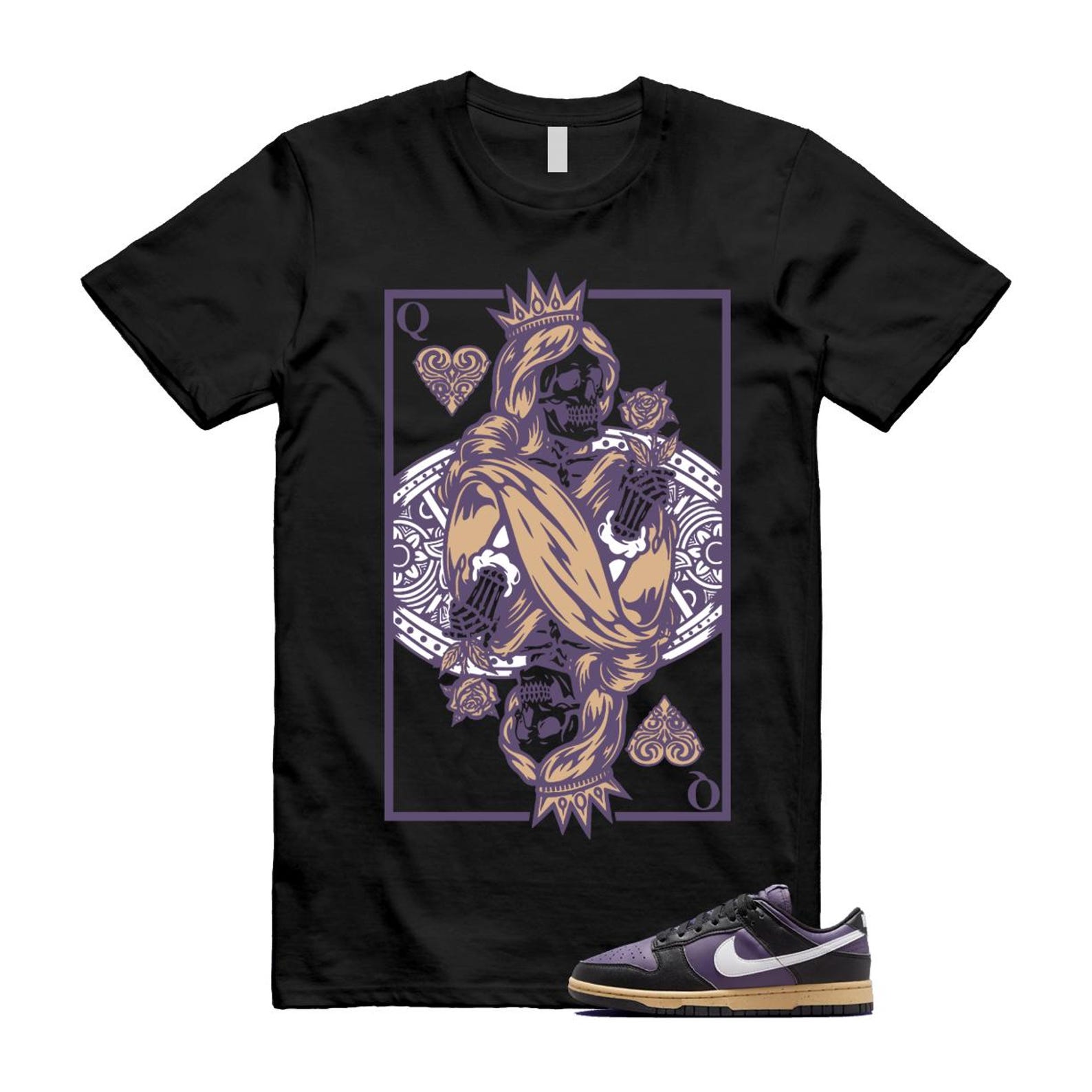 Dunk Dark Raisin Black White Sesame Next Nature T Shirt Match QC DD1873-500 T-Shirt, Sneaker Match Tee