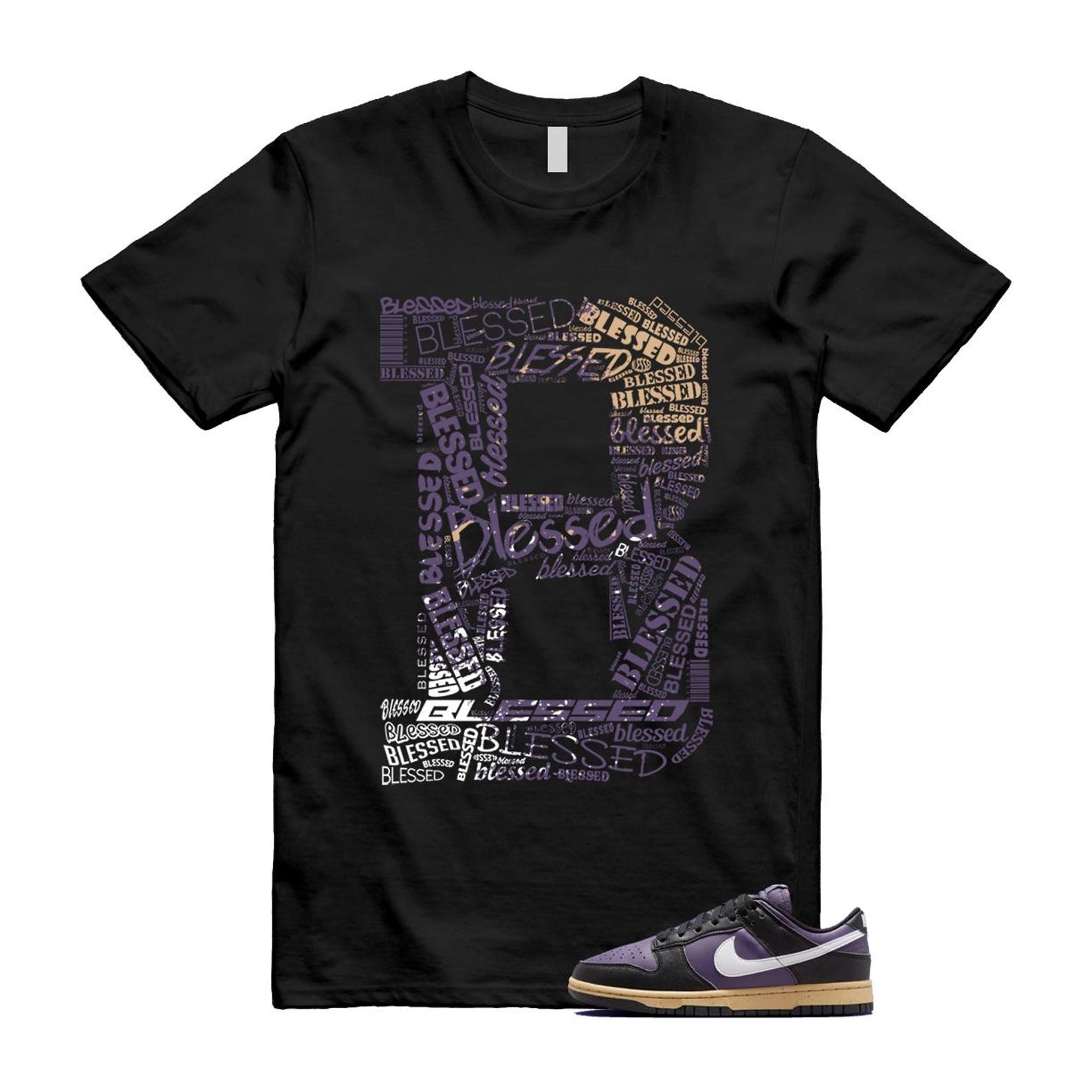 Dunk Dark Raisin Black White Sesame Next Nature T Shirt Match B DD1873-500 T-Shirt, Sneaker Match Tee
