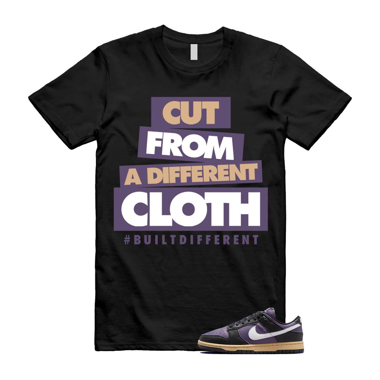 Dunk Dark Raisin Black White Sesame Next Nature T Shirt Match CLOTH DD1873-500 T-Shirt, Sneaker Match Tee