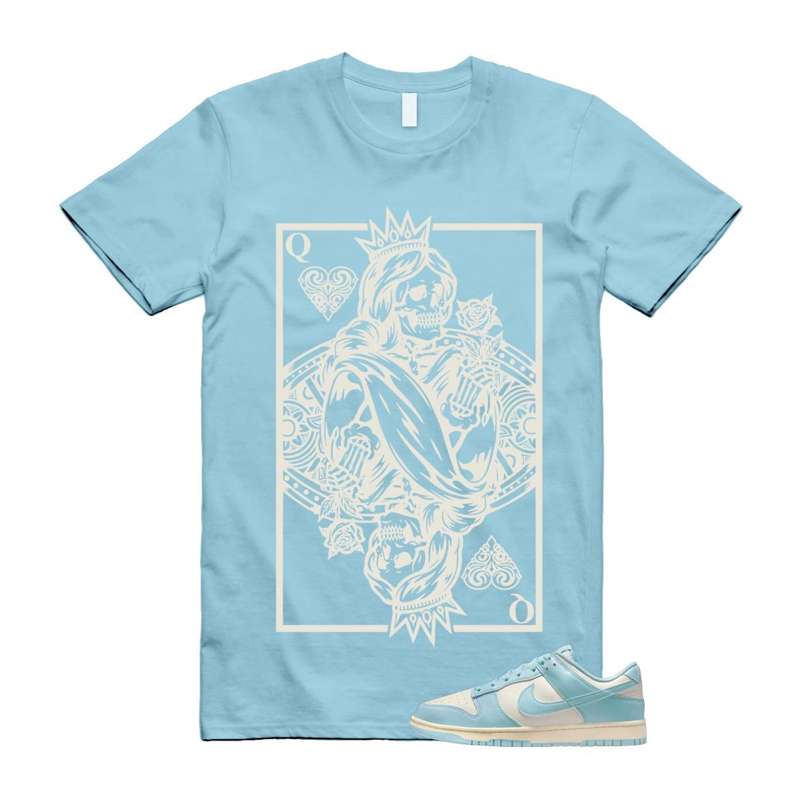 Dunk Glacier Blue Pale Ivory Low T Shirt Match QC HF5441-103 T-Shirt, Sneaker Match Tee