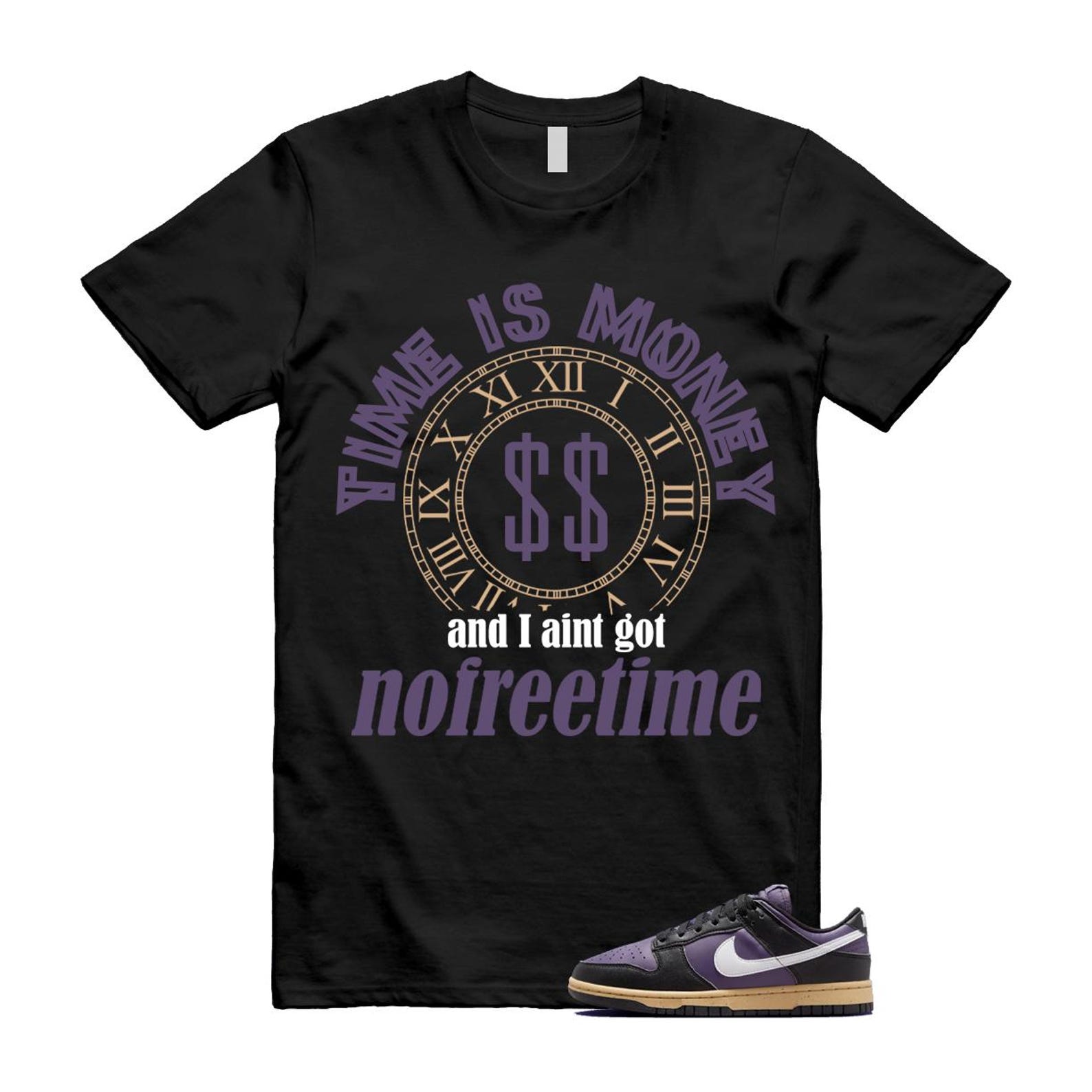 Dunk Dark Raisin Black White Sesame Next Nature T Shirt Match FREE DD1873-500 T-Shirt, Sneaker Match Tee