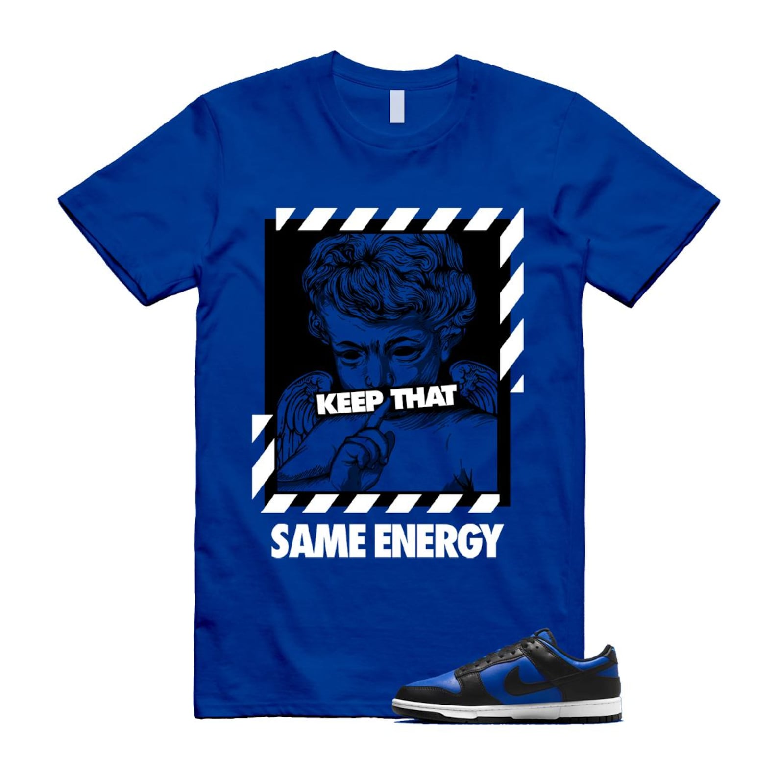 Dunk Hyper Royal Black White T Shirt Match ENERGY ALT HF5441-401 T-Shirt, Sneaker Match Tee