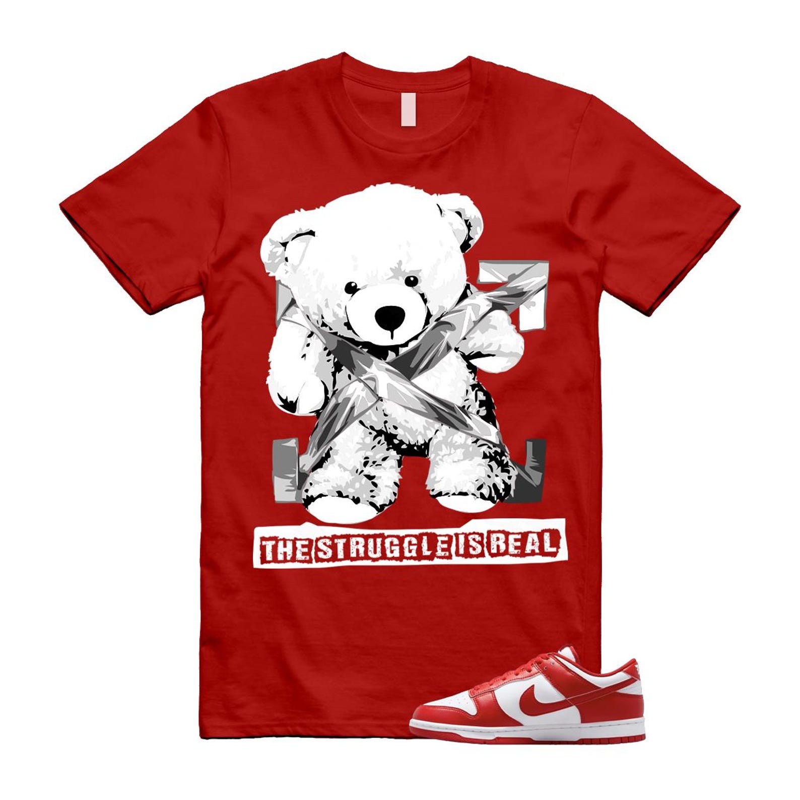 Dunk St Johns University Red White 2025 T Shirt Match STRUG CU1727-100 T-Shirt, Sneaker Match Tee