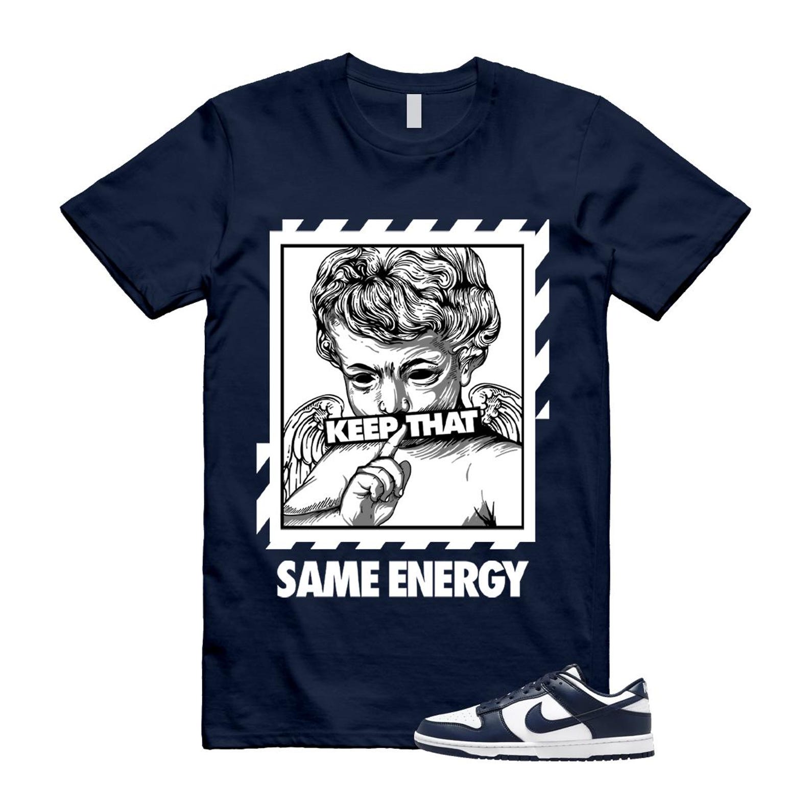 Dunk Midnight Navy White Low T Shirt Match ENERGY HF5441-107 T-Shirt, Sneaker Match Tee