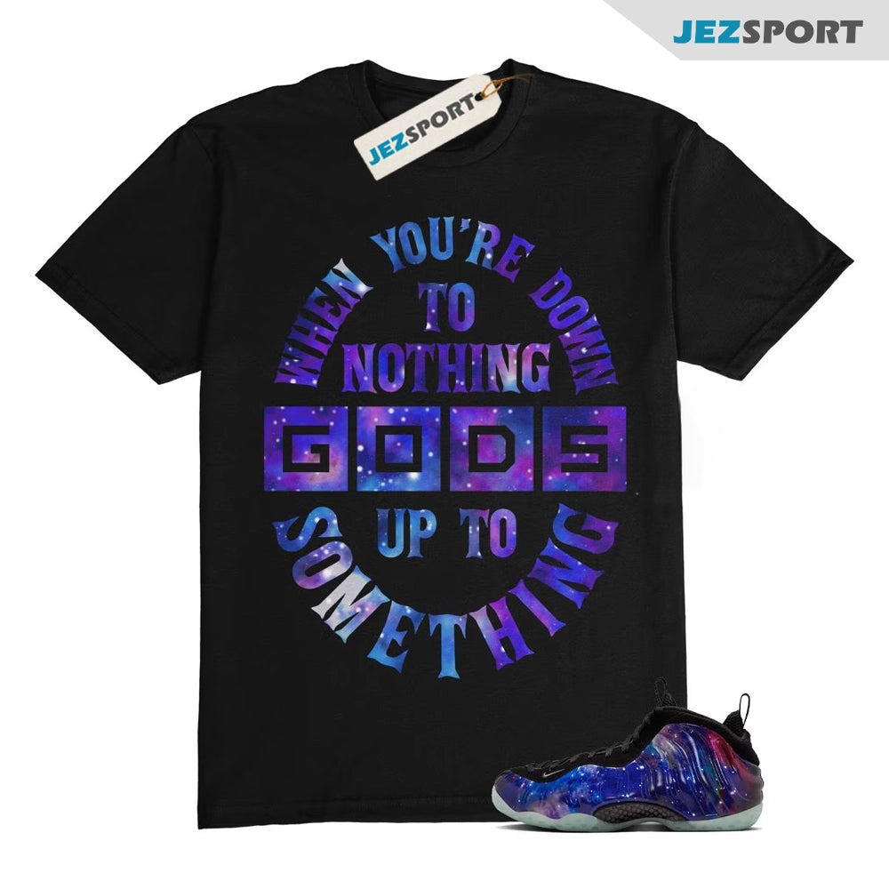 Galaxy Foamposite One Zoom Rookie Obsidian Black Anthracite T-Shirt Match DTN, FQ4303-400 Sneaker Match Tees T-Shirt, Sneaker Match Tee