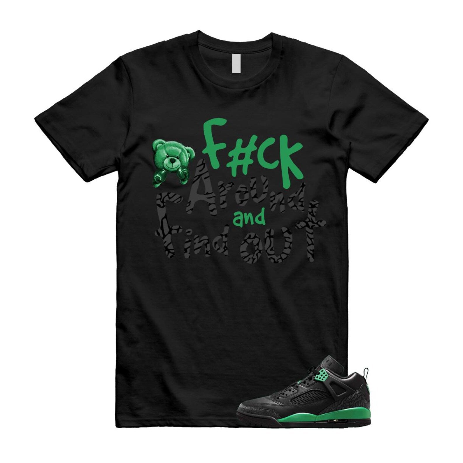 Spizike Pine Green Black Anthracite T Shirt Match FCK, FQ1759-003 T-Shirt, Sneaker Match Tee
