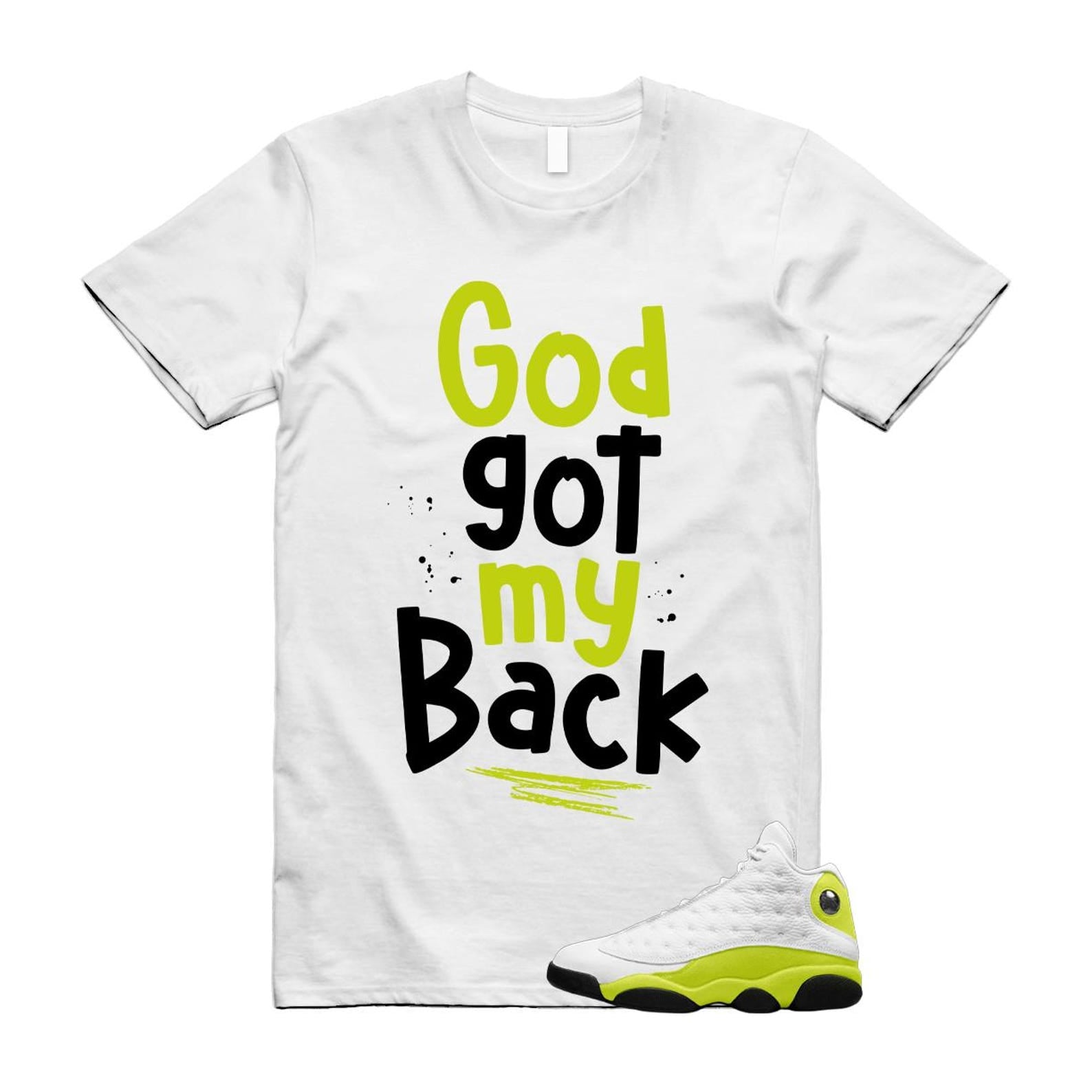 13 Bright Cactus White Black T Shirt Match GOD, 414571-131 T-Shirt, Sneaker Match Tee