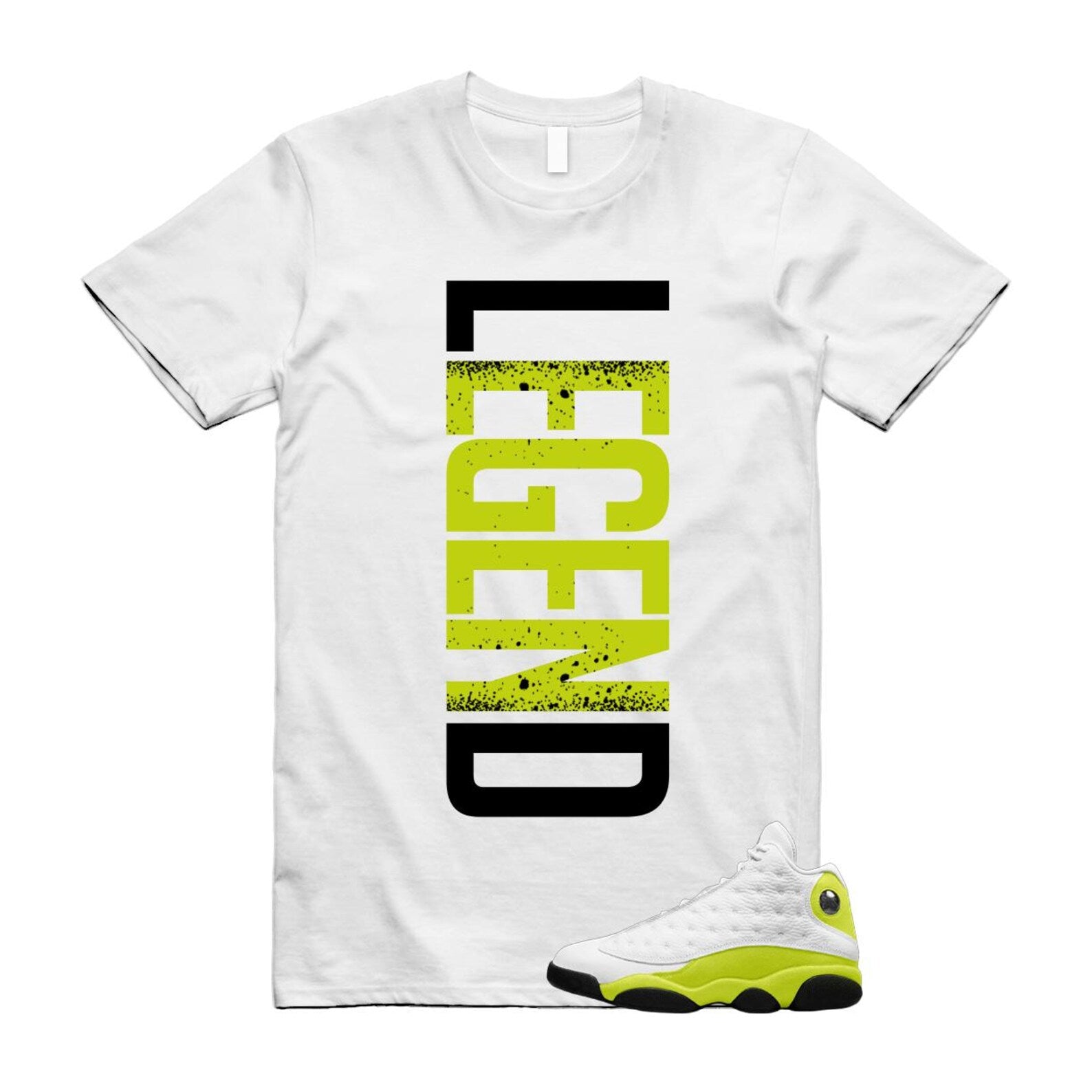 13 Bright Cactus White Black T Shirt Match LEGEND, 414571-131 T-Shirt, Sneaker Match Tee