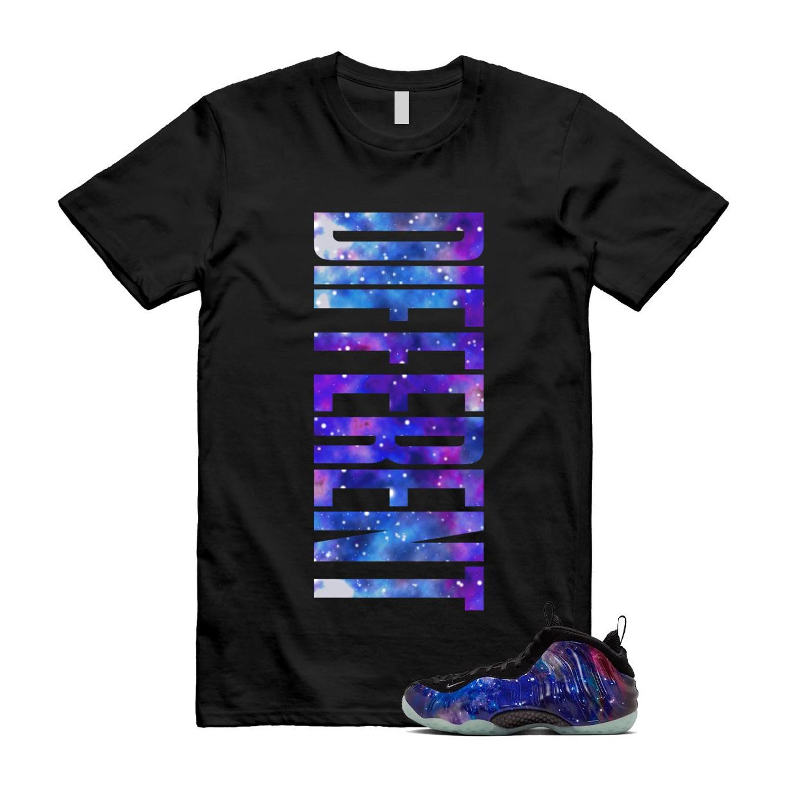 Galaxy Air Foamposite One 2025 Obsidian Black Anthracite T Shirt Match DFRNT, FQ4303-400 Sneaker Match Tees T-Shirt, Sneaker Match Tee