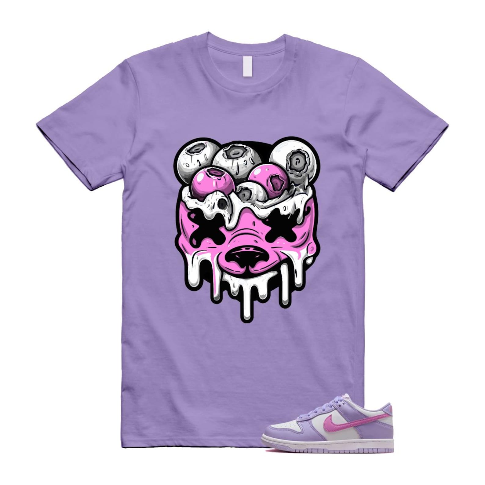 Dunk Lilac Bloom Pink Purple White T Shirt Match DBEAR HQ1185-161 T-Shirt, Sneaker Match Tee