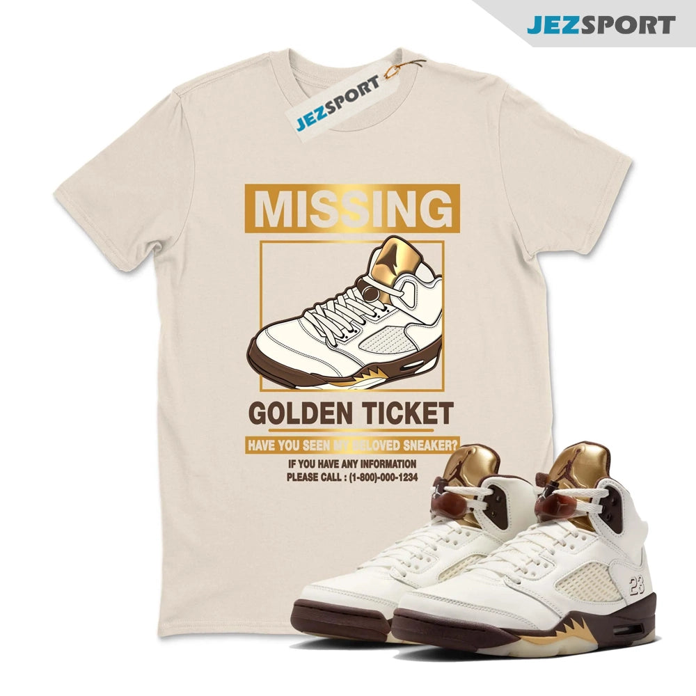 Missing Sneaker Best T-shirts To Wear With Jordan 5s Golden Ticket, DD9336-200 Sneaker Match Tees T-Shirt, Sneaker Match Tee