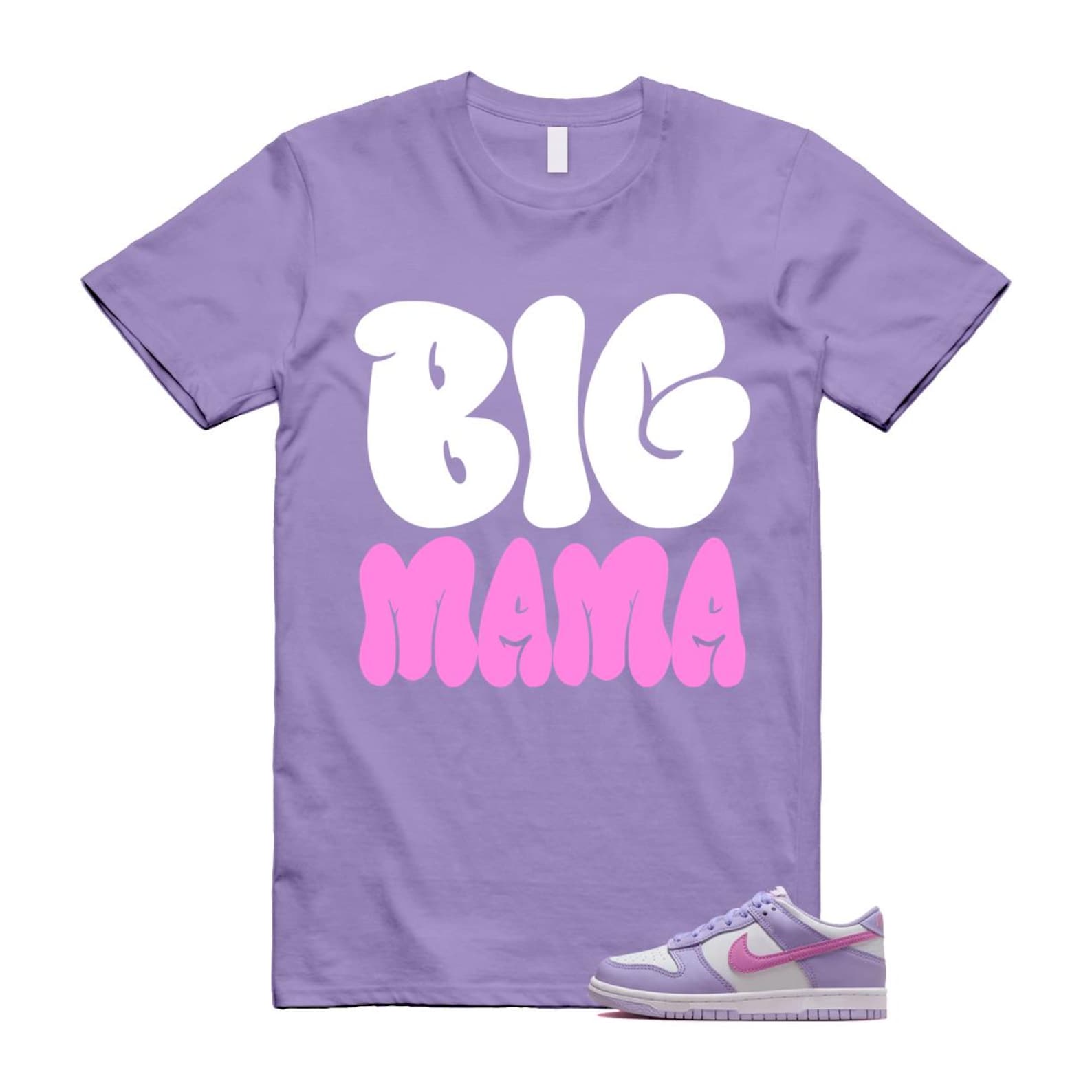 Dunk Lilac Bloom Pink Purple White T Shirt Match MAMA HQ1185-161 T-Shirt, Sneaker Match Tee