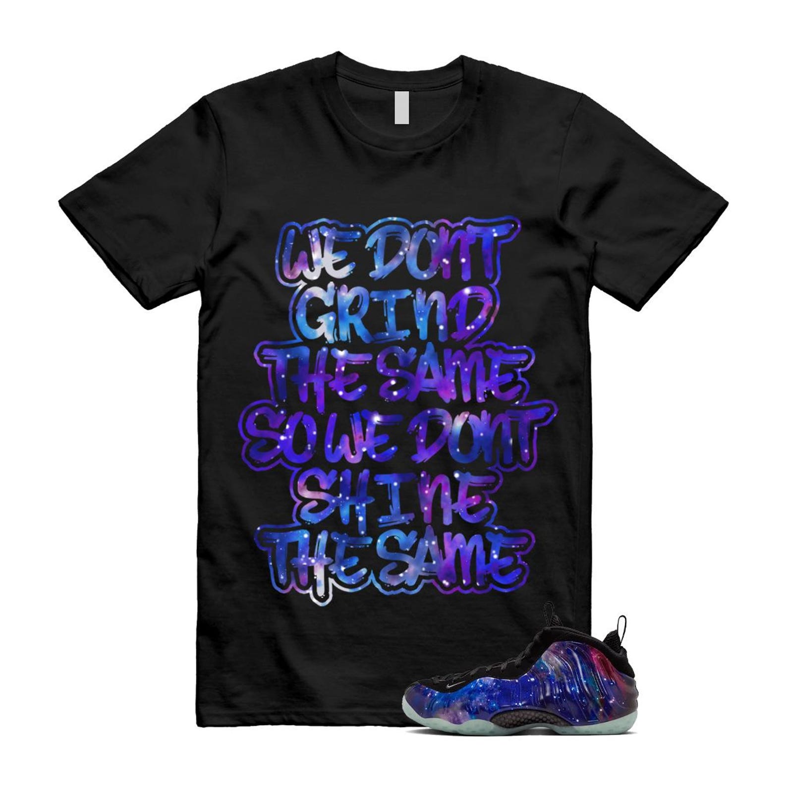 Galaxy Air Foamposite One 2025 Obsidian Black Anthracite T Shirt Match GRIND, FQ4303-400 Sneaker Match Tees T-Shirt, Sneaker Match Tee