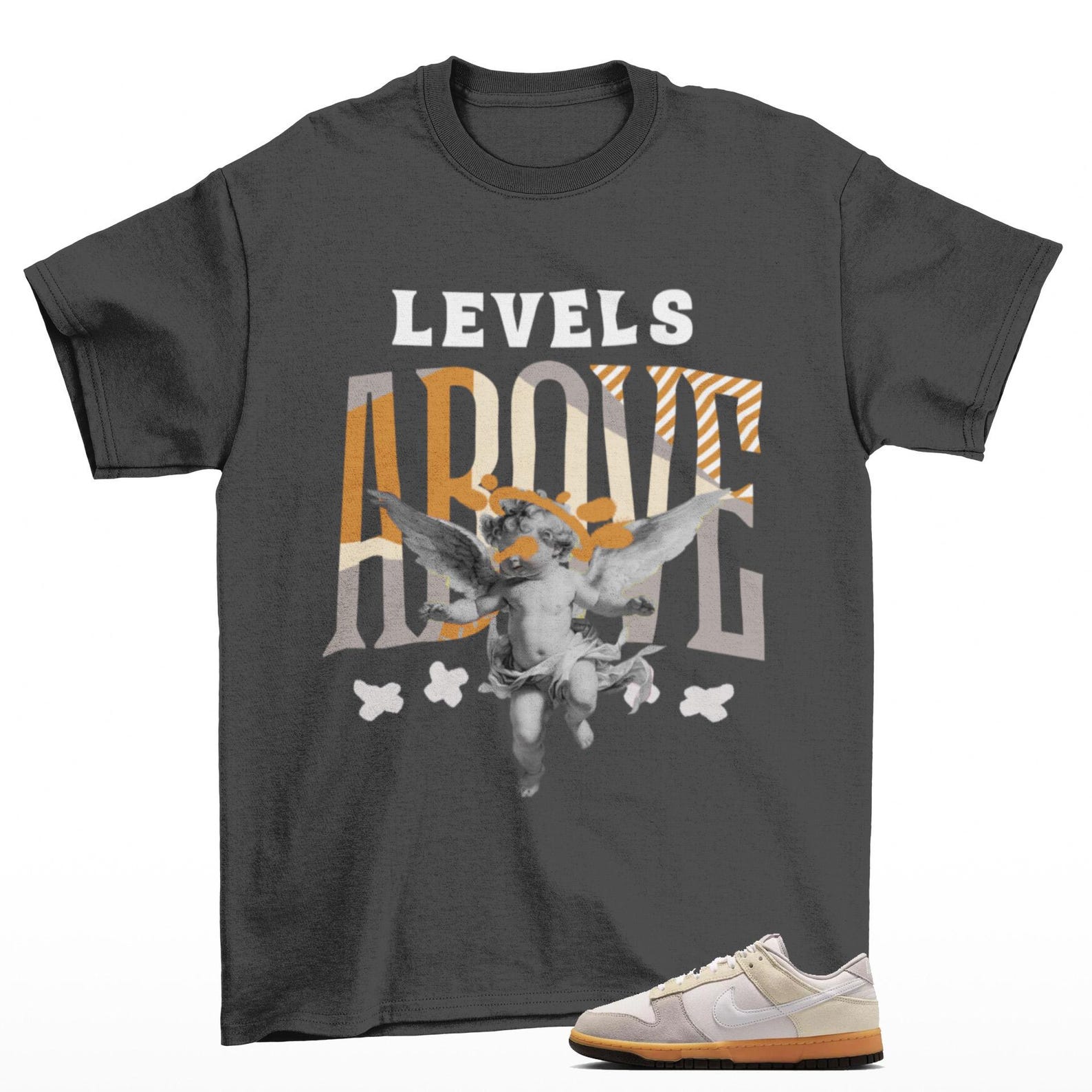 Levels Sneaker T Shirt to Match Dunk Low Phantom Grey Gum, HV4301-030 T-Shirt, Sneaker Match Tee