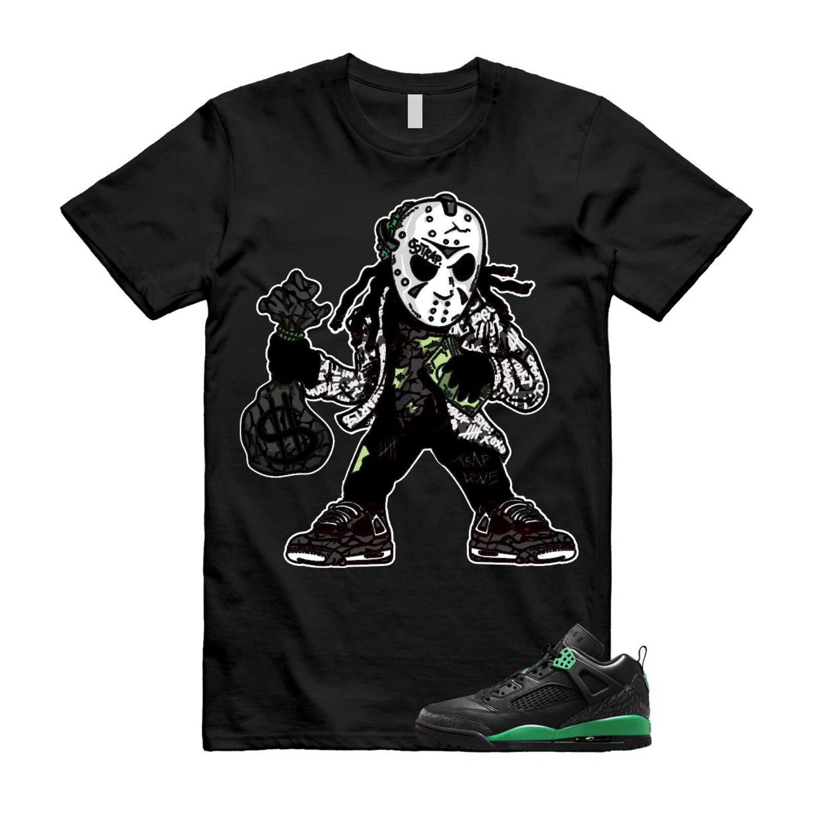 Spizike Pine Green Black Anthracite T Shirt Match JASON, FQ1759-003 T-Shirt, Sneaker Match Tee