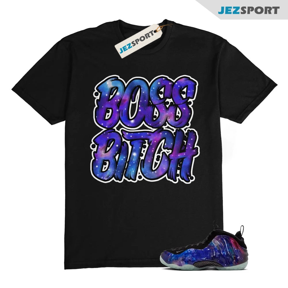 Galaxy Foamposite One Zoom Rookie Obsidian Black Anthracite T-Shirt Match BOSS, FQ4303-400 Sneaker Match Tees T-Shirt, Sneaker Match Tee