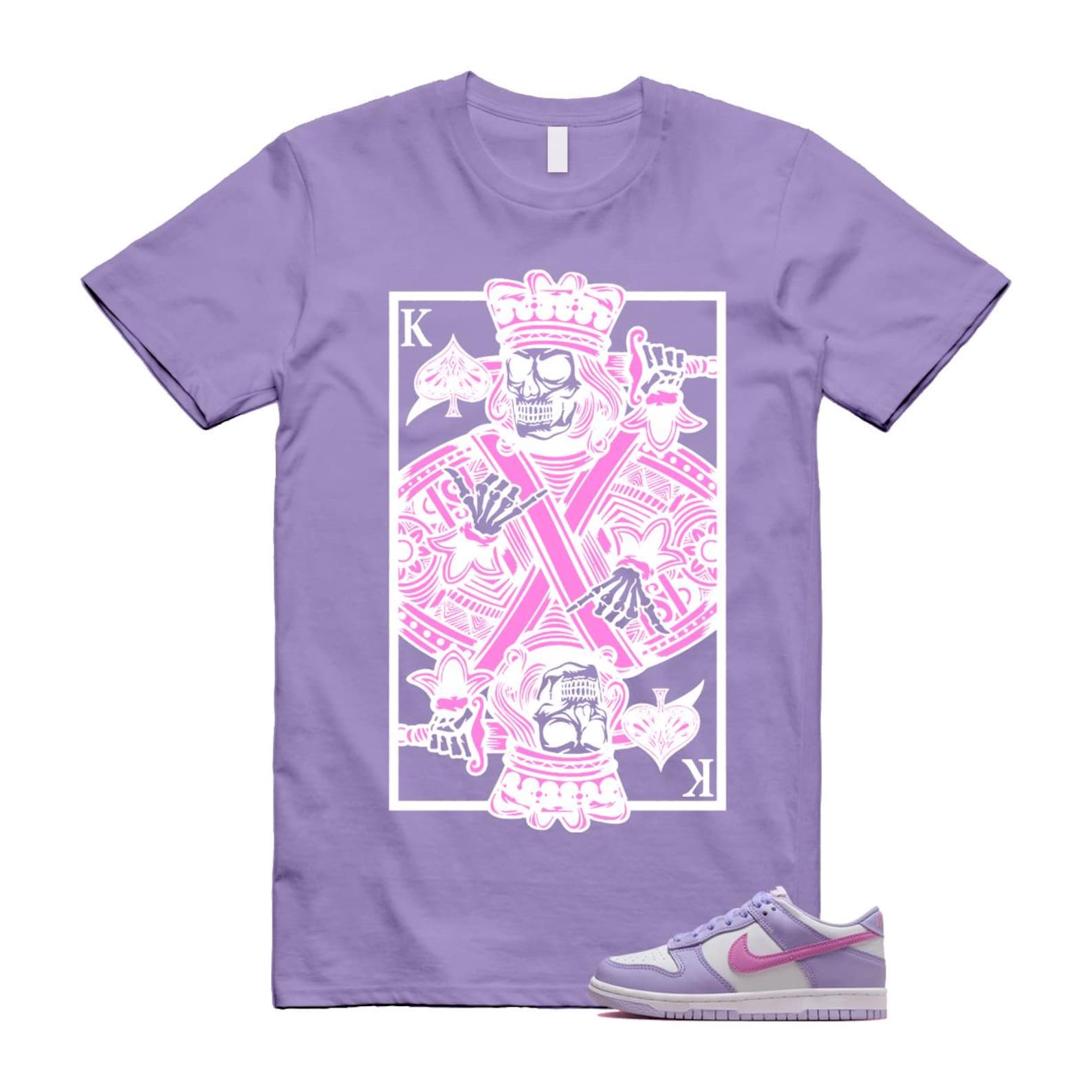 Dunk Lilac Bloom Pink Purple White T Shirt Match KC HQ1185-161 T-Shirt, Sneaker Match Tee