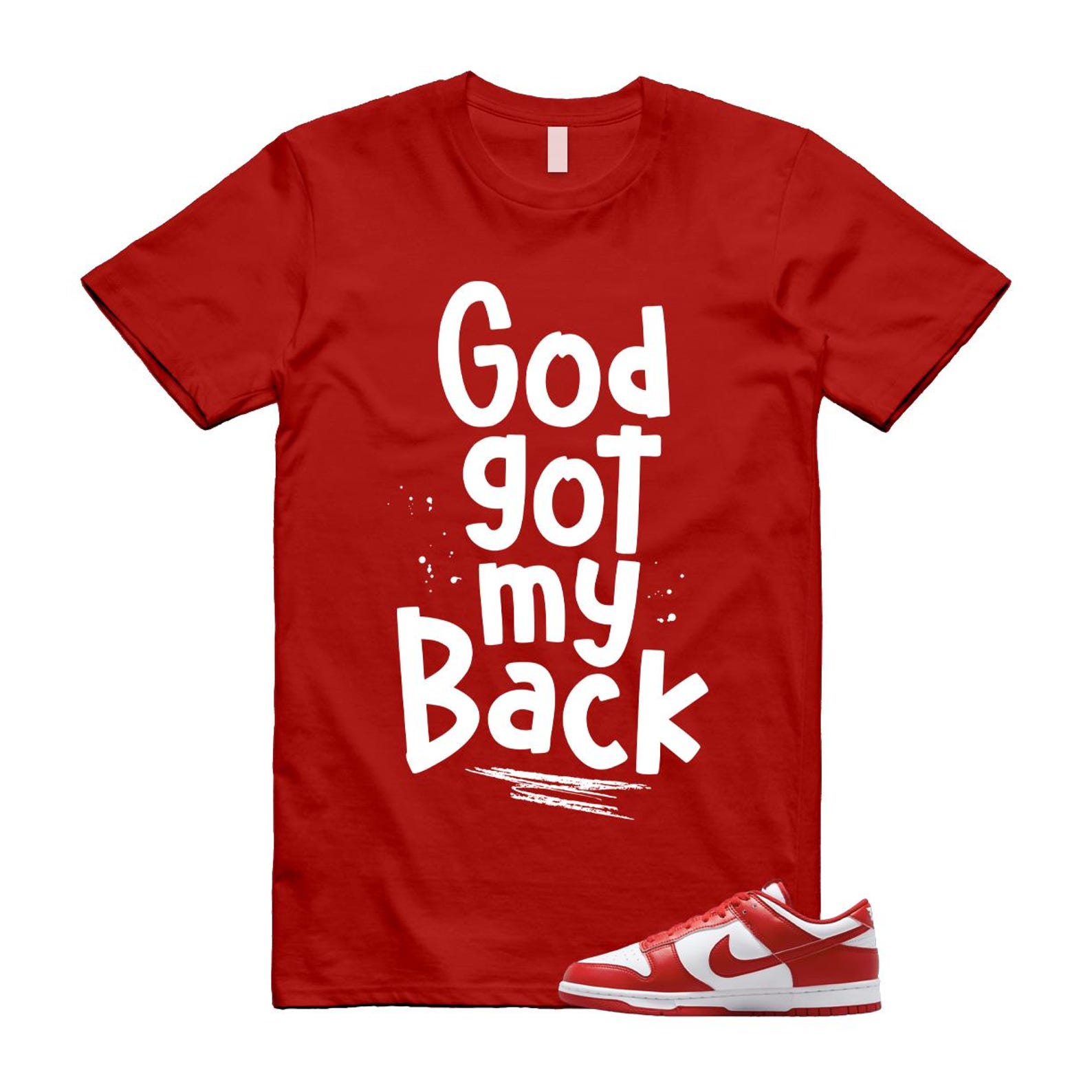 Dunk St Johns University Red White 2025 T Shirt Match GOD CU1727-100 T-Shirt, Sneaker Match Tee