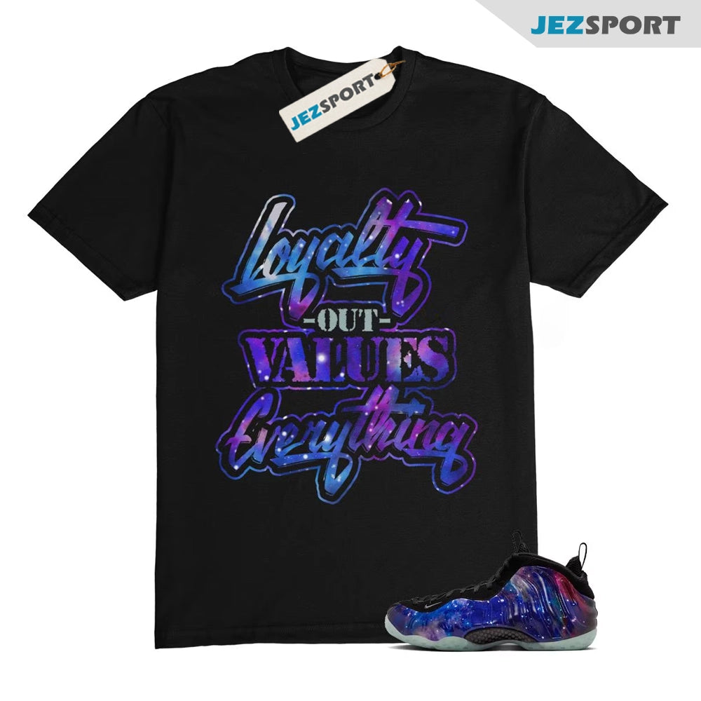 Galaxy Foamposite One Zoom Rookie Obsidian Black Anthracite T-Shirt Match LYLTY, FQ4303-400 Sneaker Match Tees T-Shirt, Sneaker Match Tee