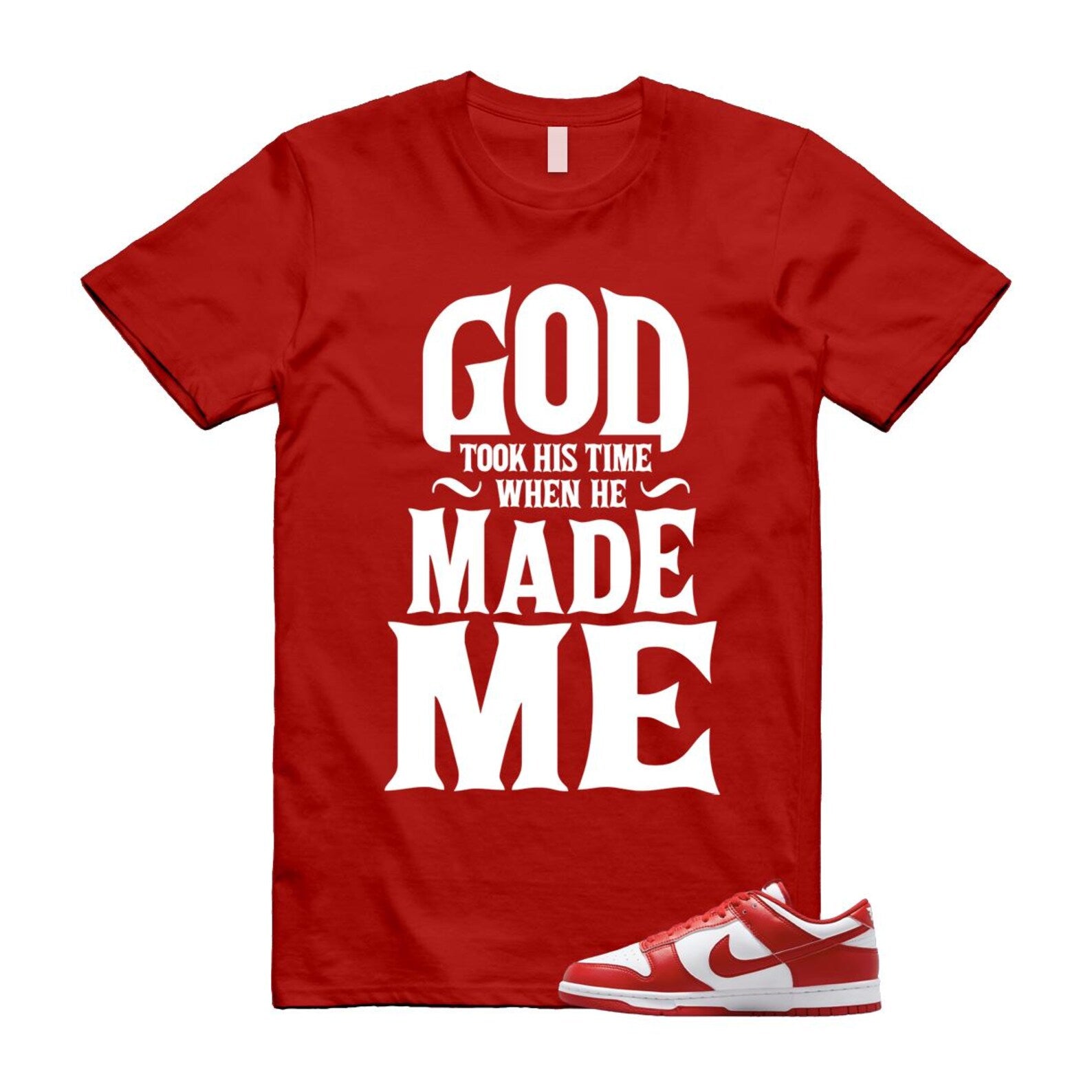 Dunk St Johns University Red White 2025 T Shirt Match GTHT CU1727-100 T-Shirt, Sneaker Match Tee